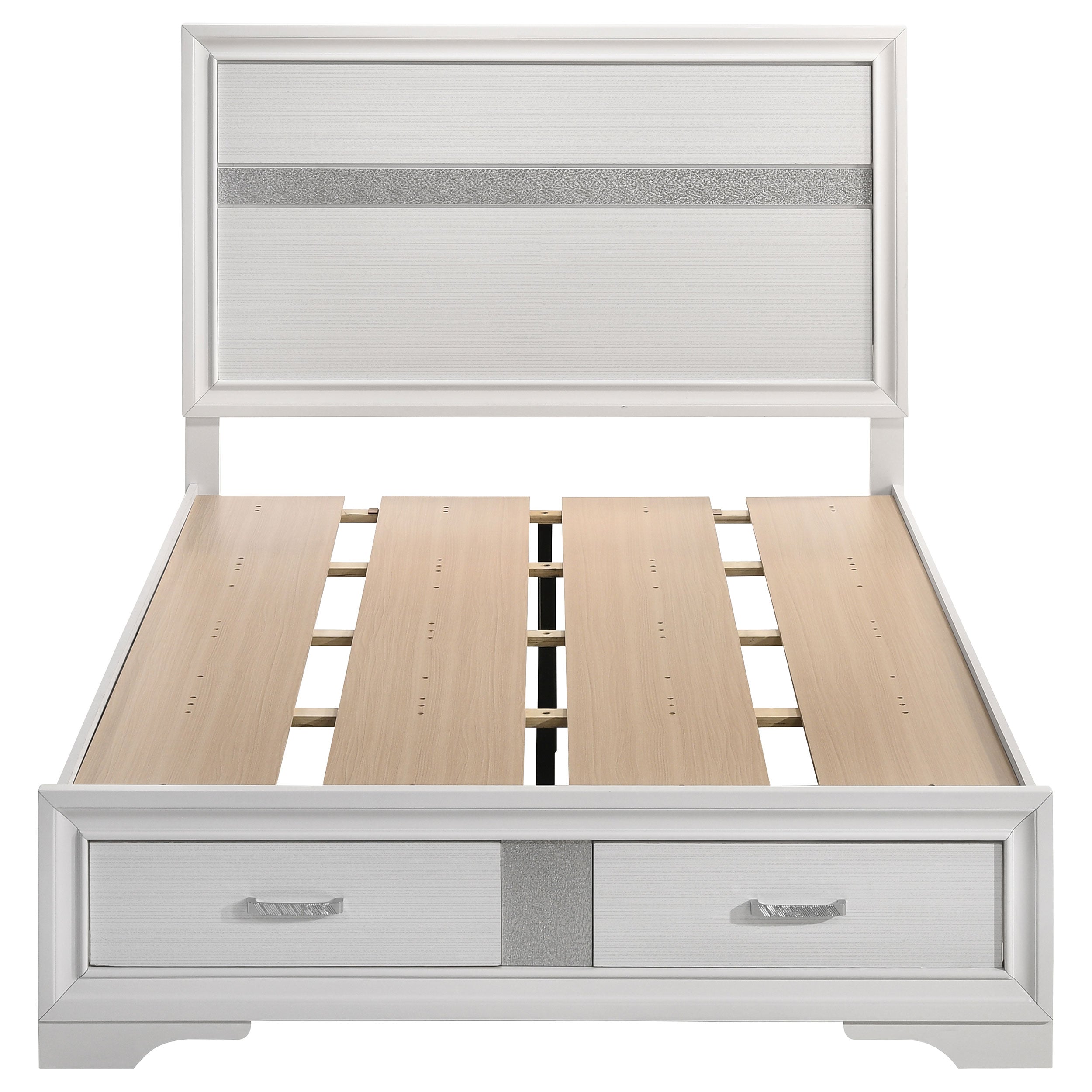 Miranda 51-inch Wood Full Storage Panel Bed White-CoasterEveryday