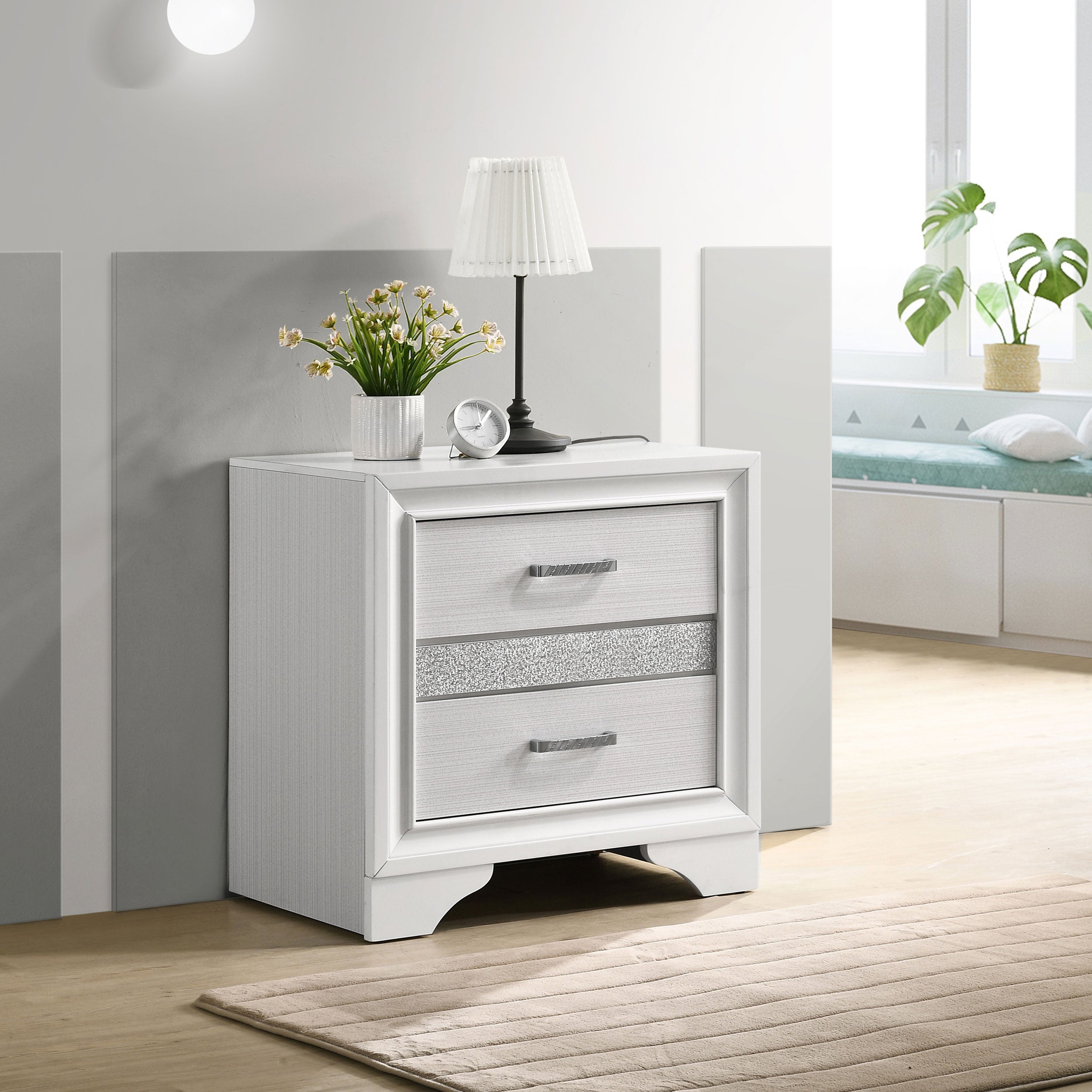 Miranda 3-drawer Nightstand Bedside Table White-CoasterEveryday