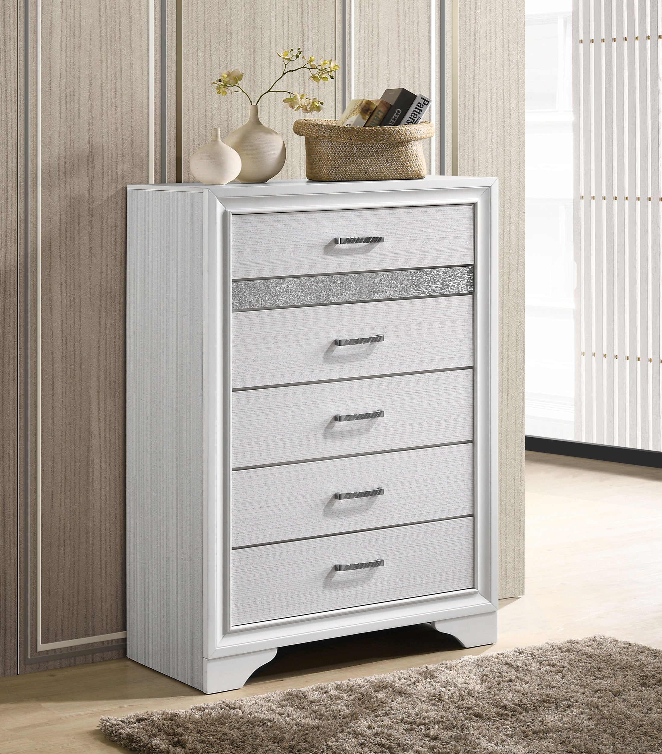 Miranda 6-drawer Bedroom Chest White-CoasterEveryday