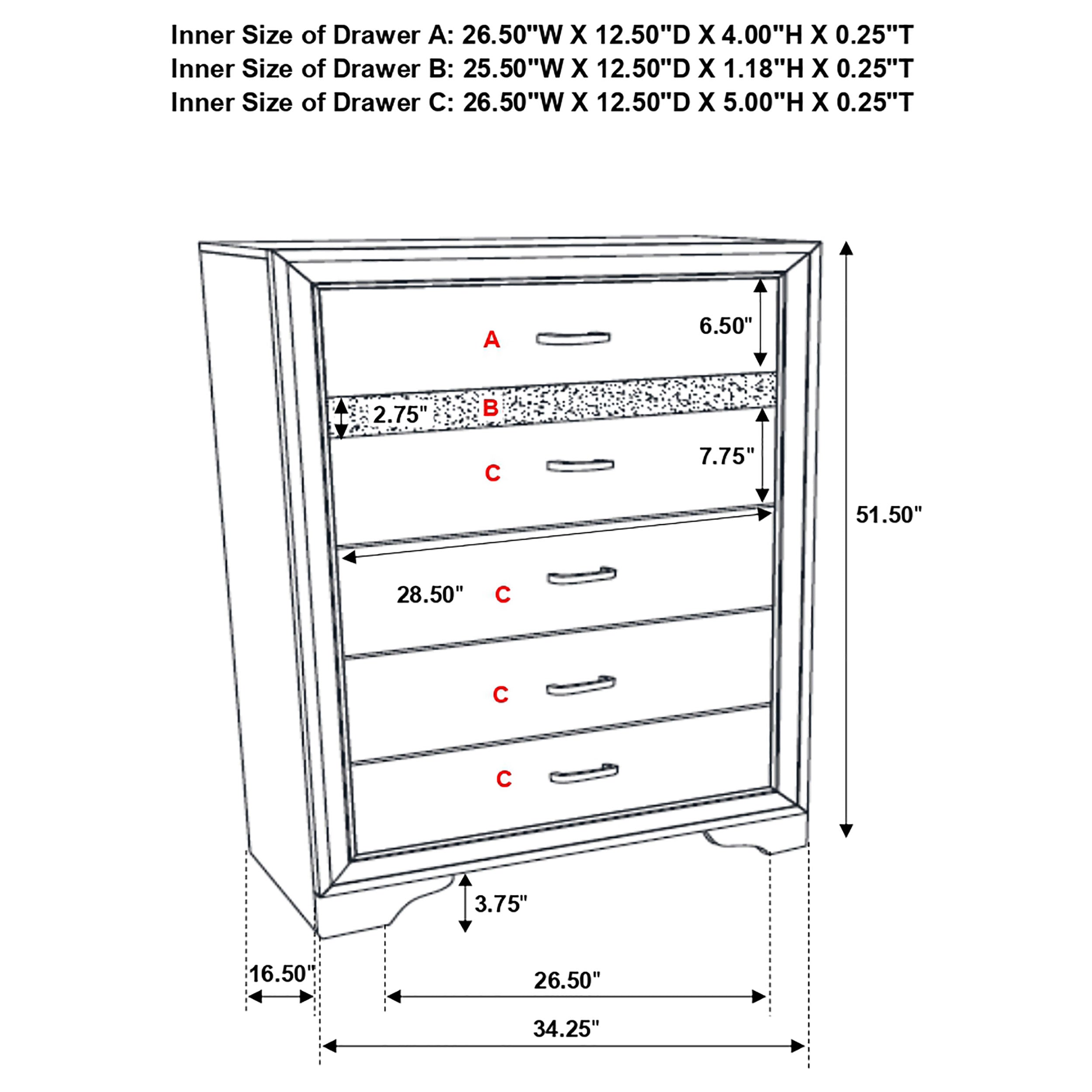 Miranda 6-drawer Bedroom Chest White-CoasterEveryday