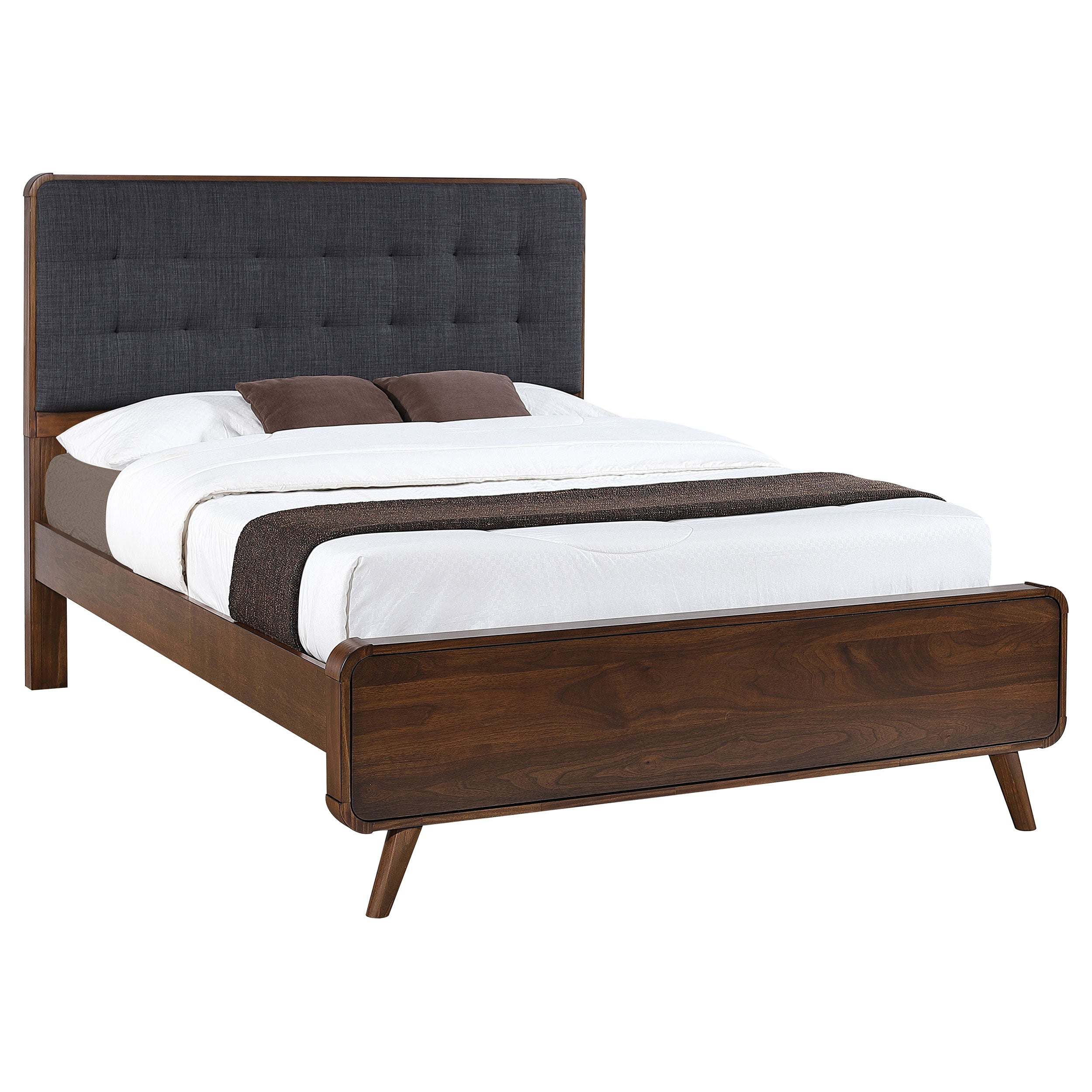 Robyn Wood Queen Platform Bed Dark Walnut-CoasterEssence