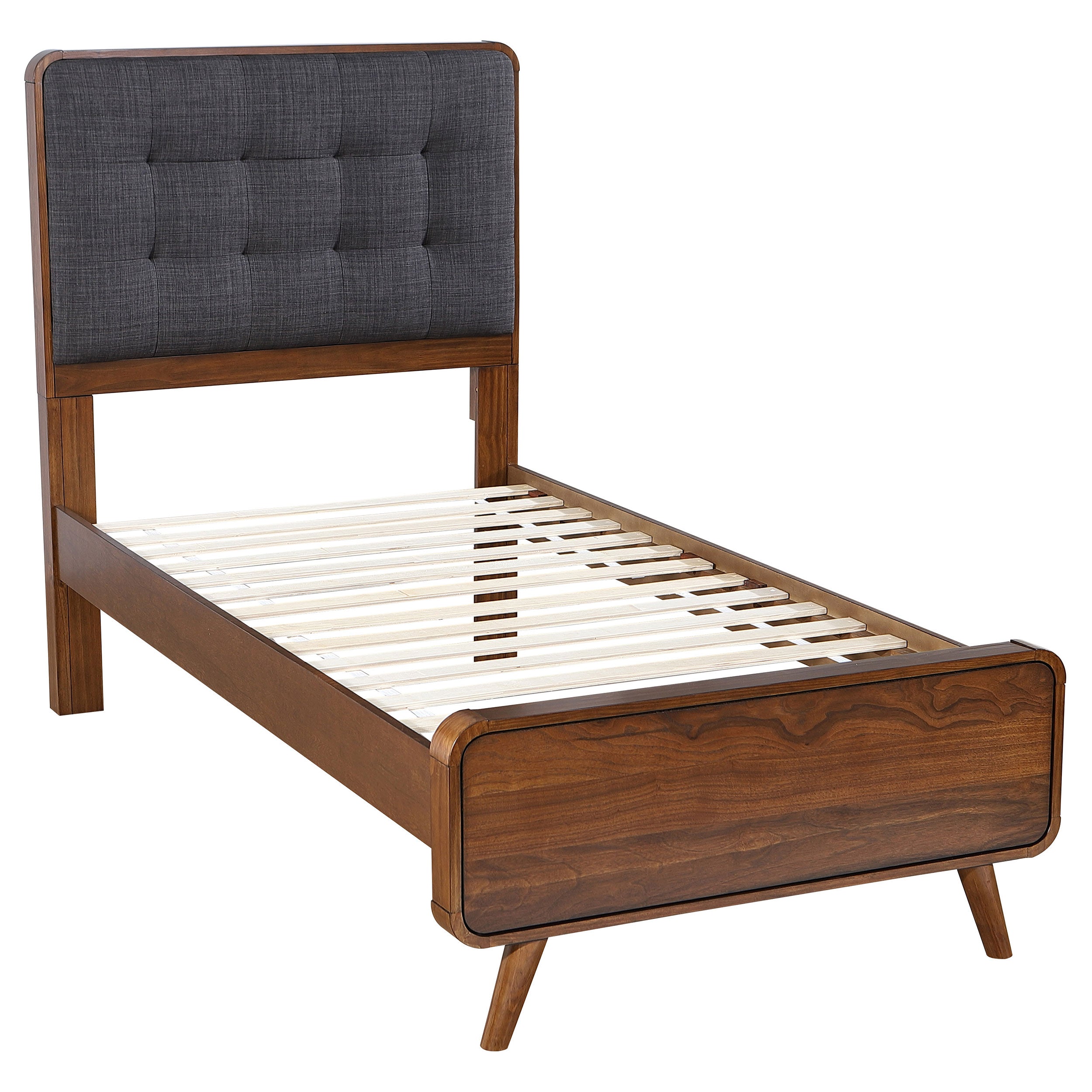 Robyn Wood Twin Platform Bed Dark Walnut-
