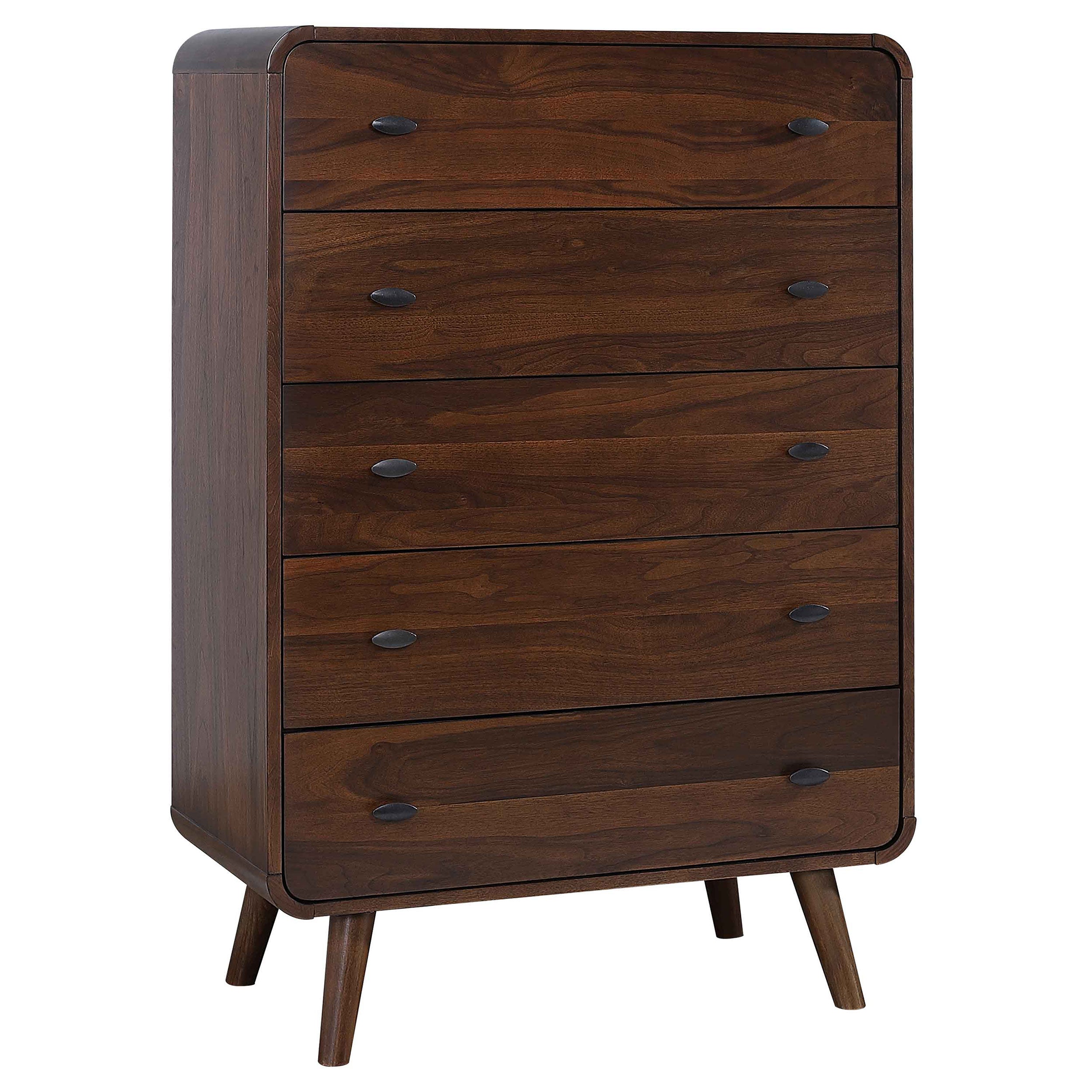 Robyn 5-drawer Bedroom Chest of Drawers Dark Walnut-CoasterEssence