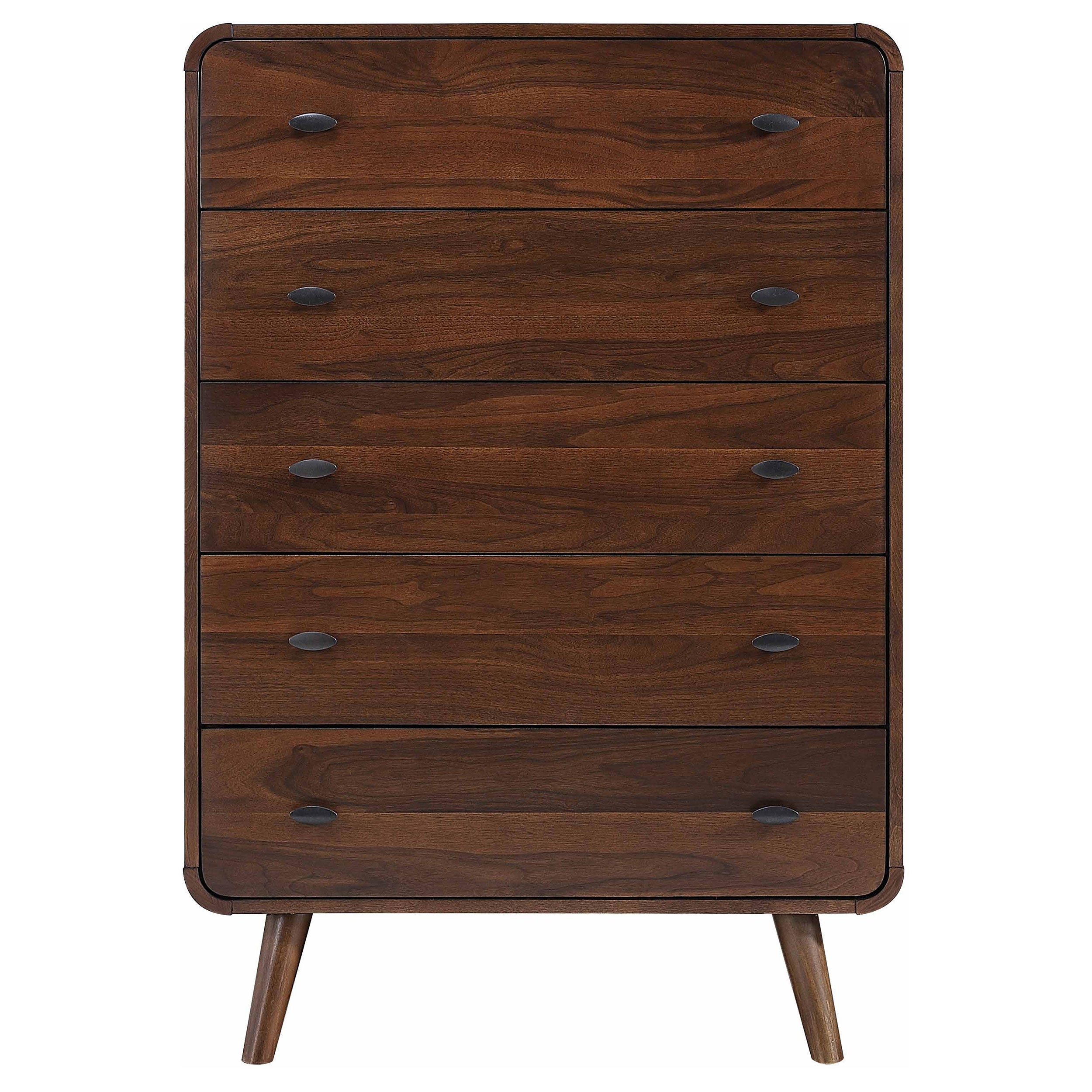 Robyn 5-drawer Bedroom Chest of Drawers Dark Walnut-CoasterEssence