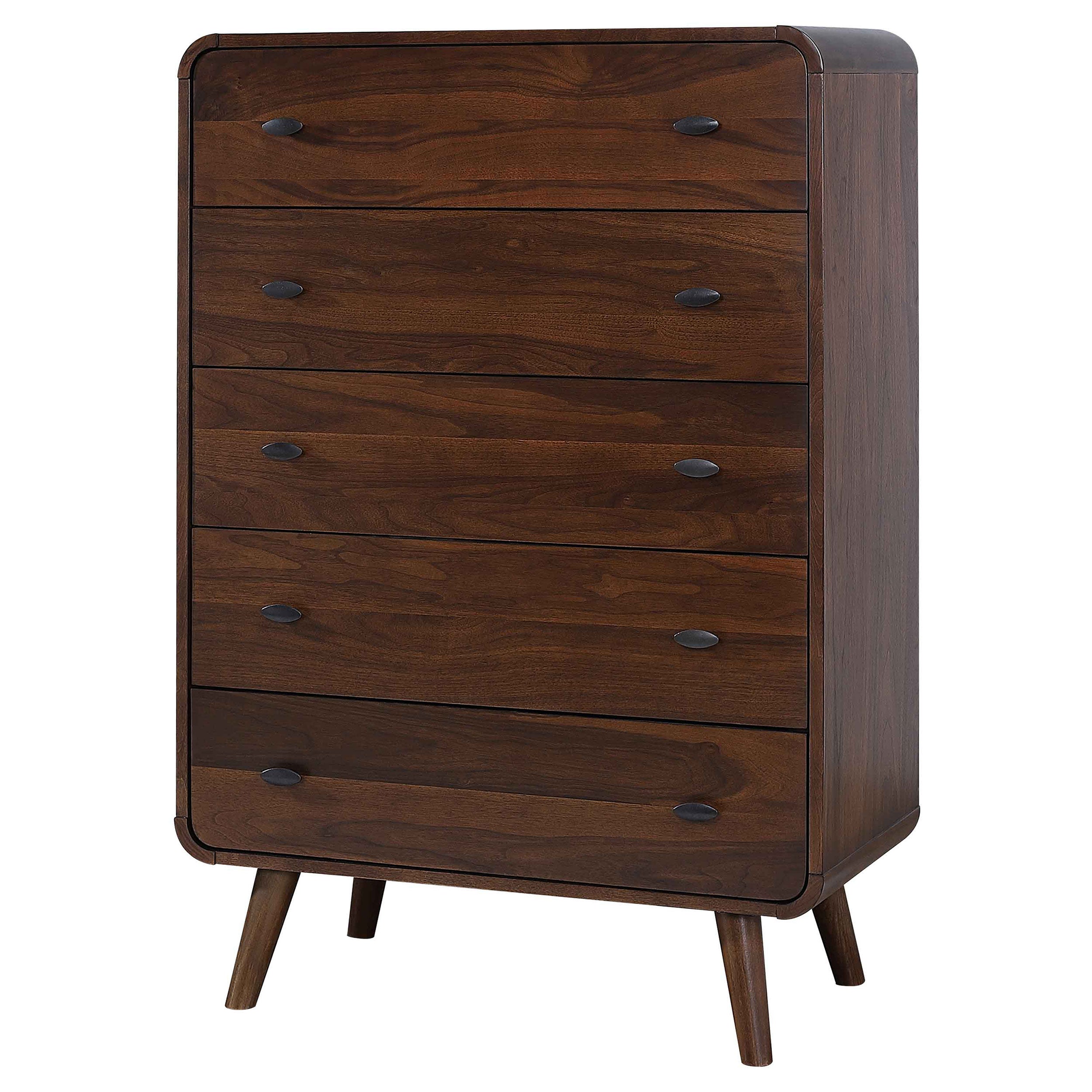 Robyn 5-drawer Bedroom Chest of Drawers Dark Walnut-CoasterEssence
