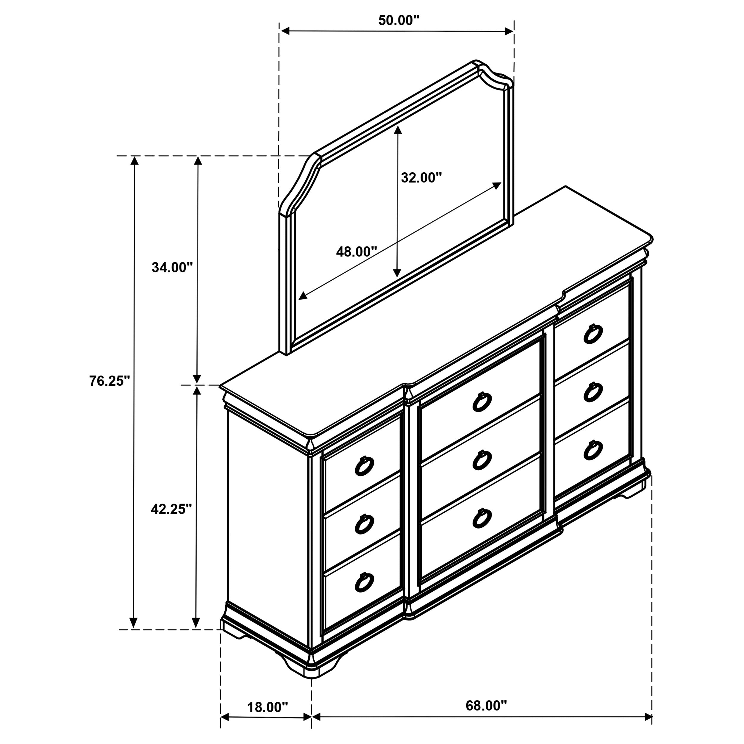 Garland 9-drawer Bedroom Dresser with Mirror Brown Cherry-