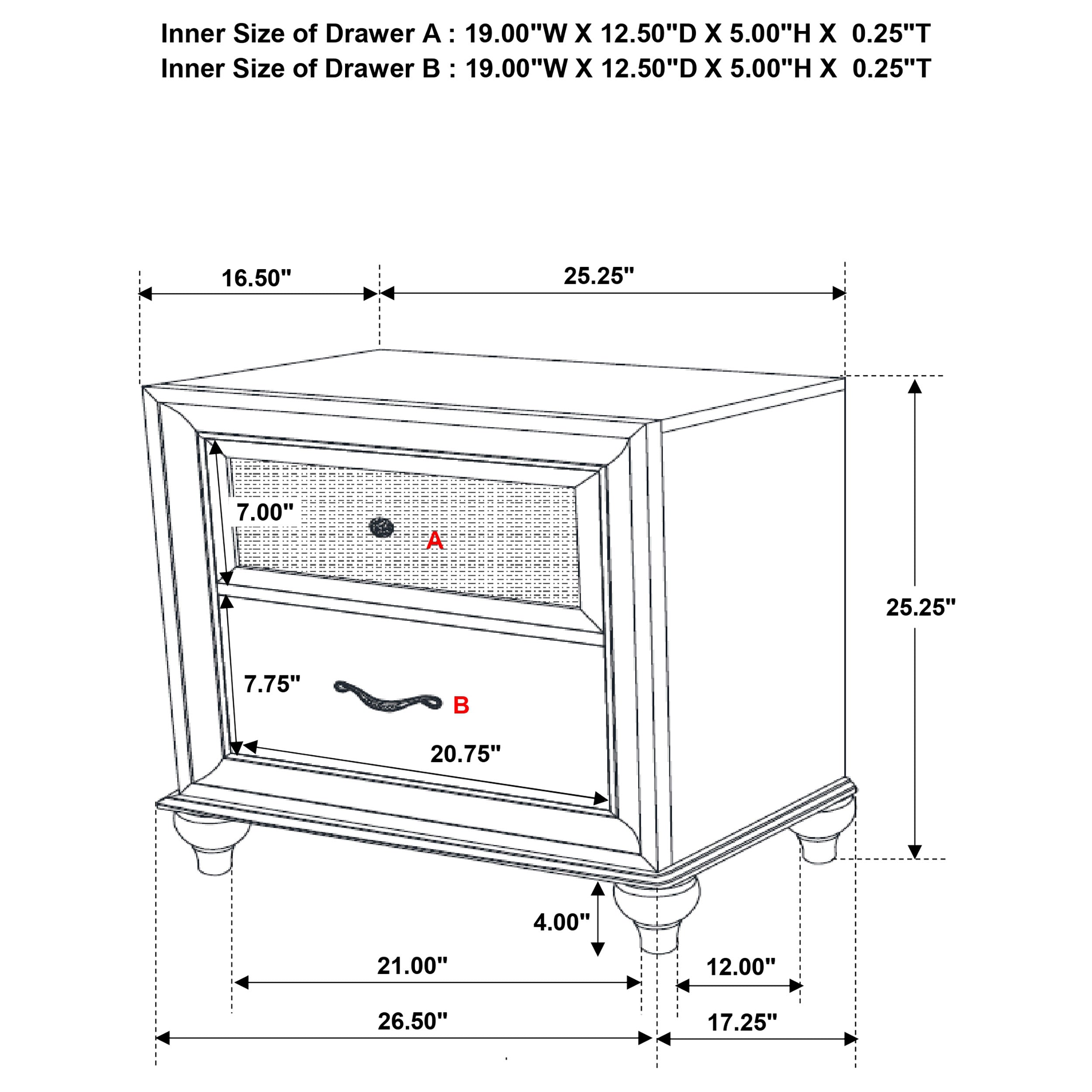 Barzini 2-drawer Nightstand White-CoasterEveryday