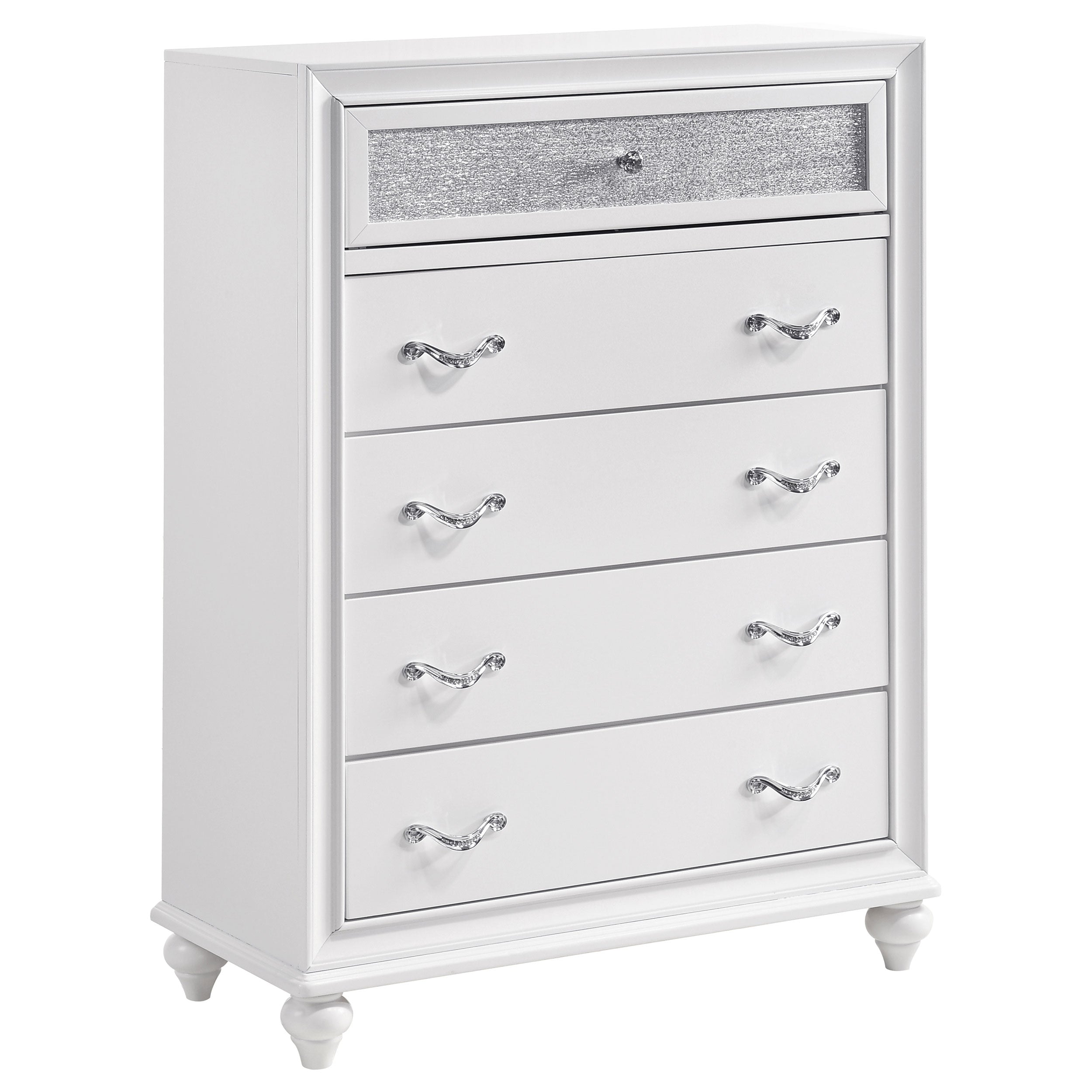 Barzini 5-drawer Bedroom Chest White-CoasterEveryday