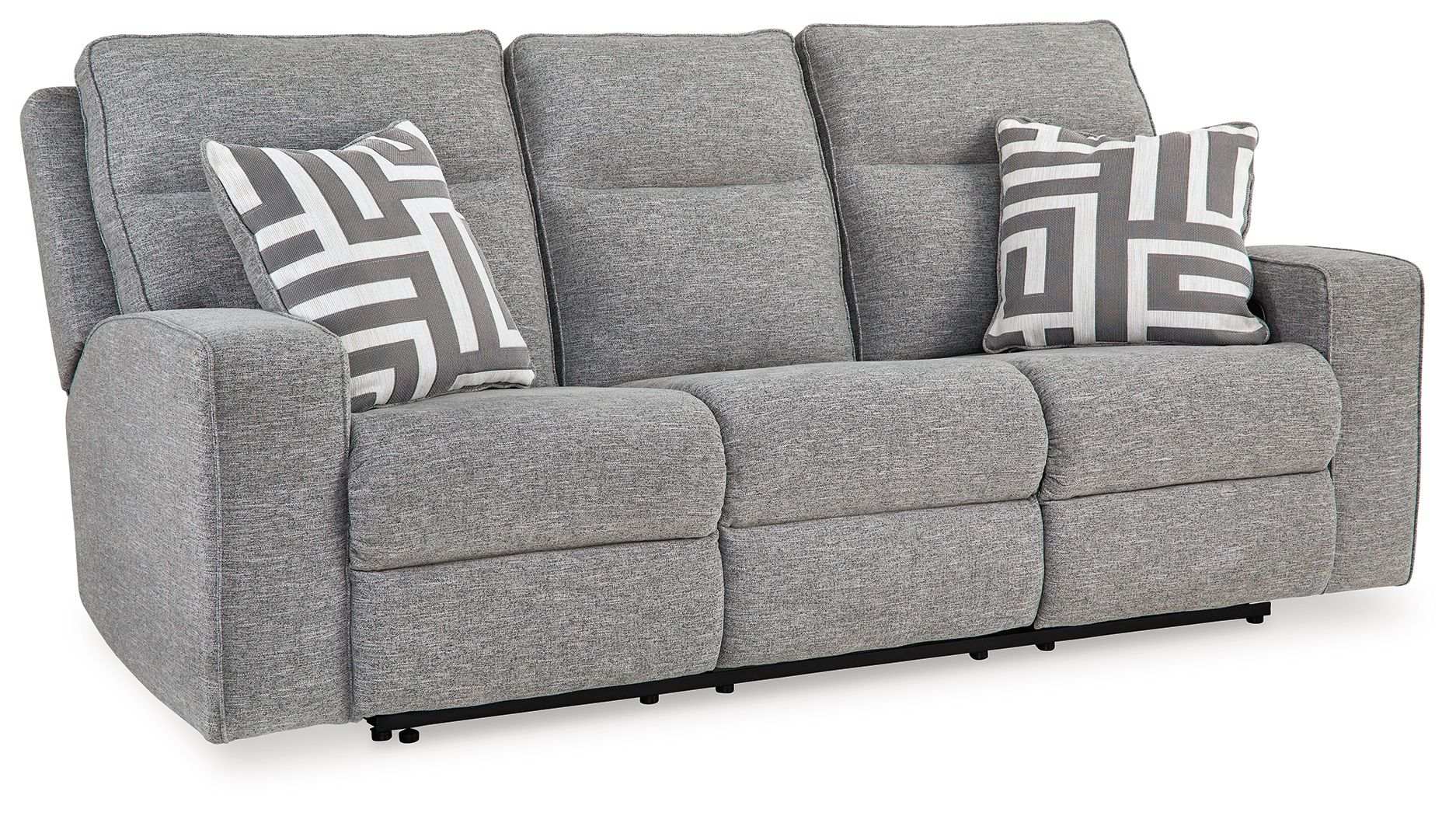 Biscoe - Power Reclining Sofa With Adj Headrest - Pewter - Best Buy Furniture