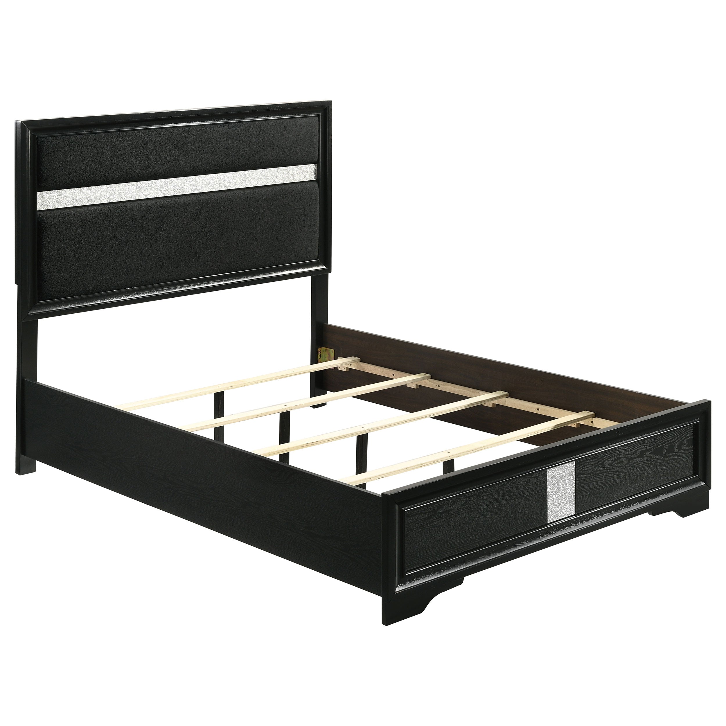 Miranda 54-inch Upholstered Full Panel Bed Black-