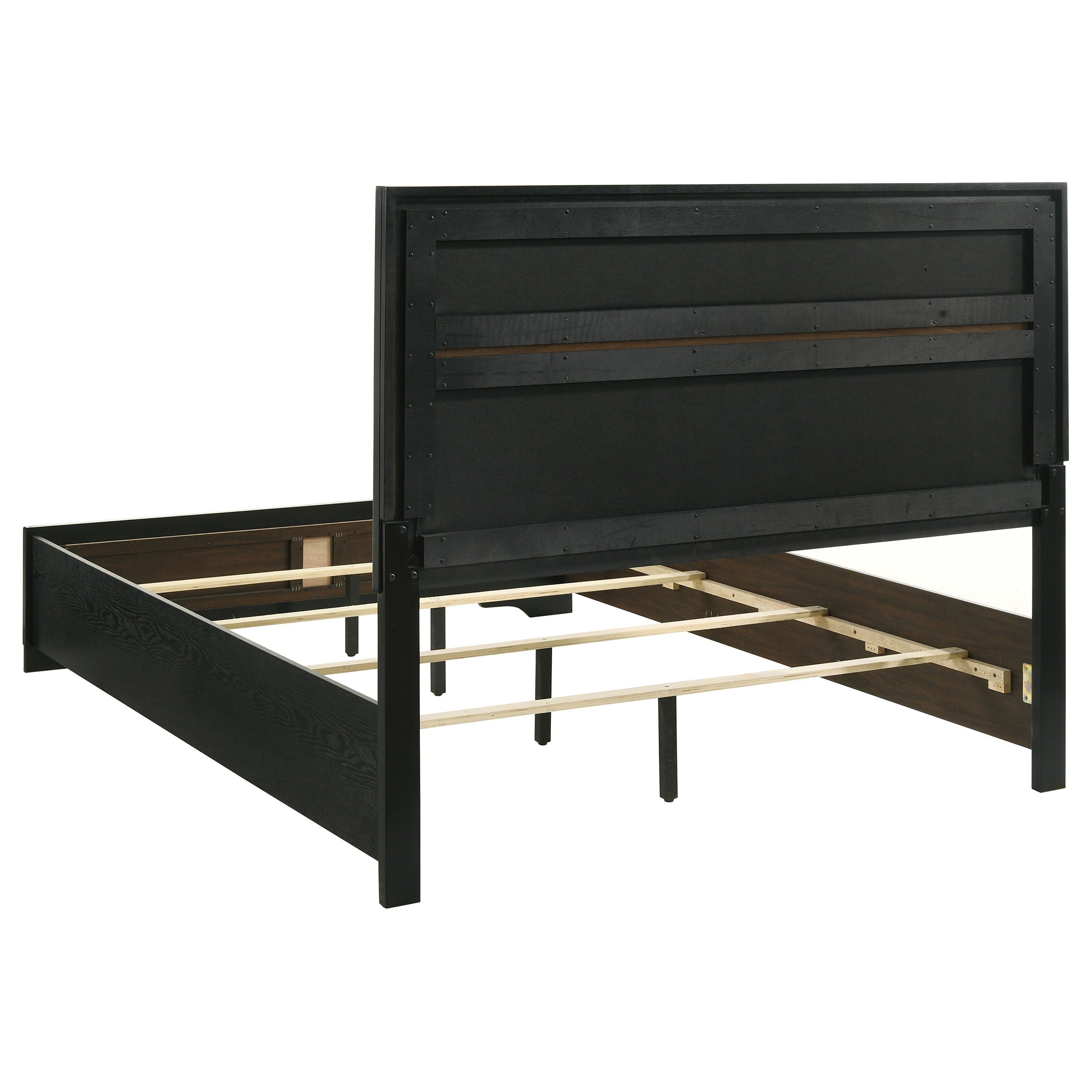 Miranda 54-inch Upholstered Queen Panel Bed Black-