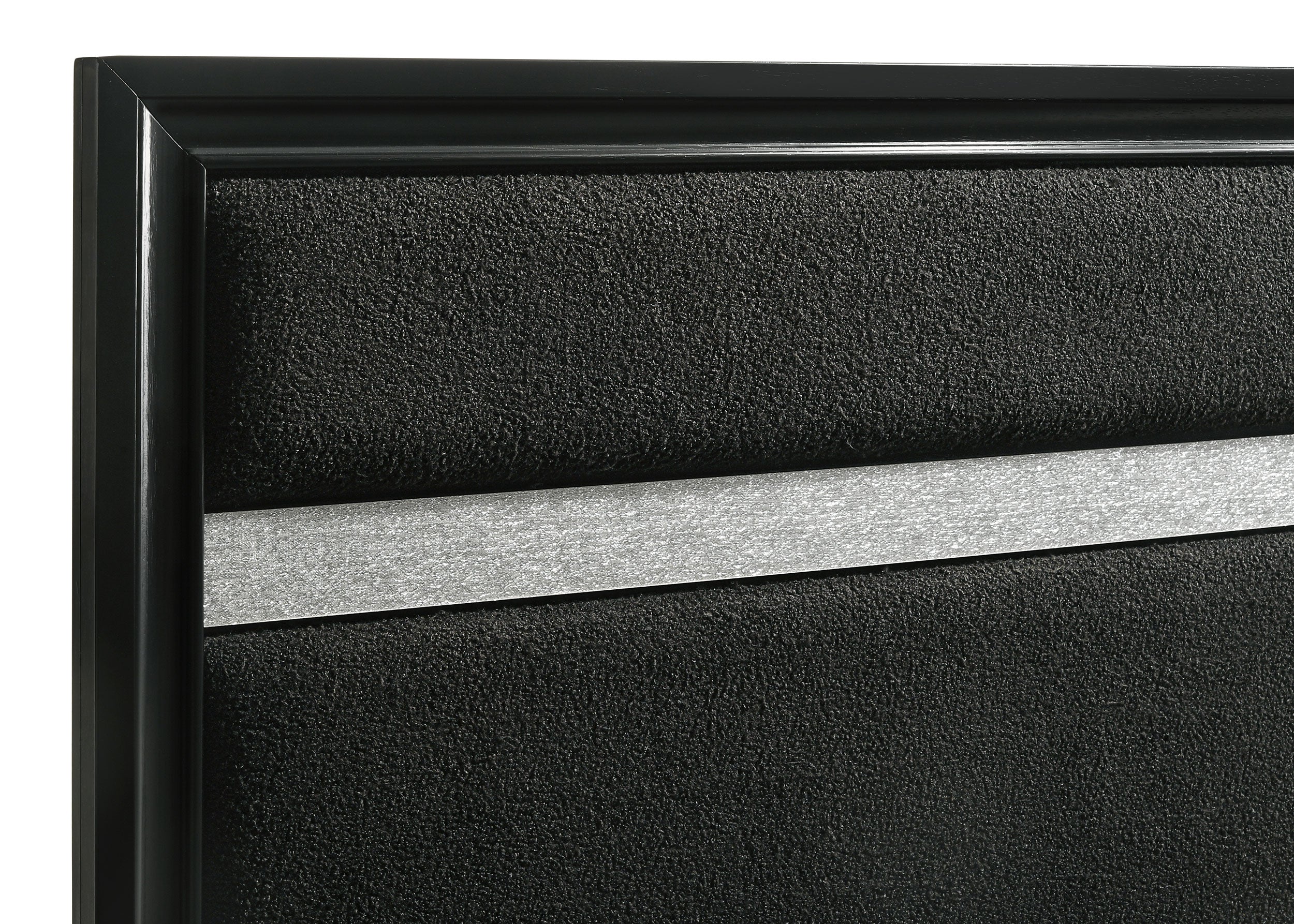 Miranda 54-inch Upholstered Queen Panel Bed Black-