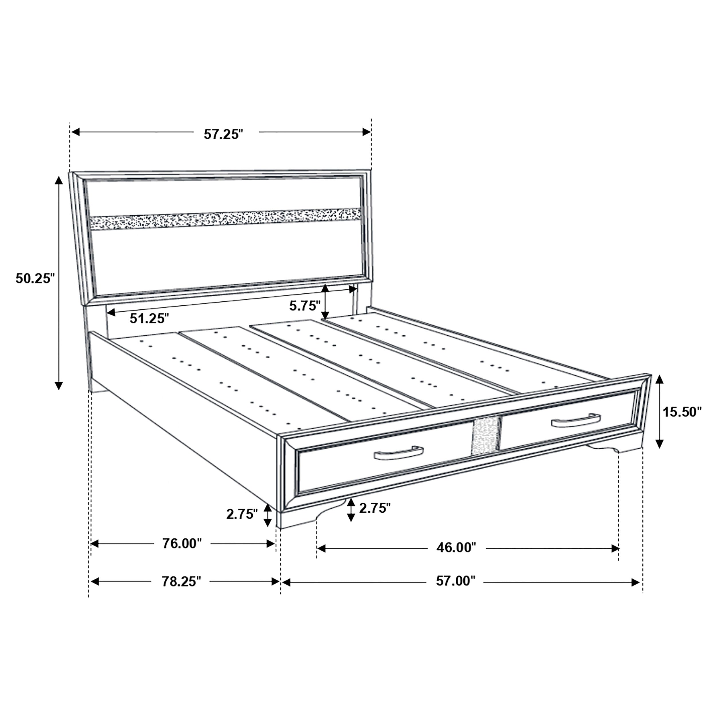 Miranda 51-inch Wood Full Storage Panel Bed Black-CoasterEveryday