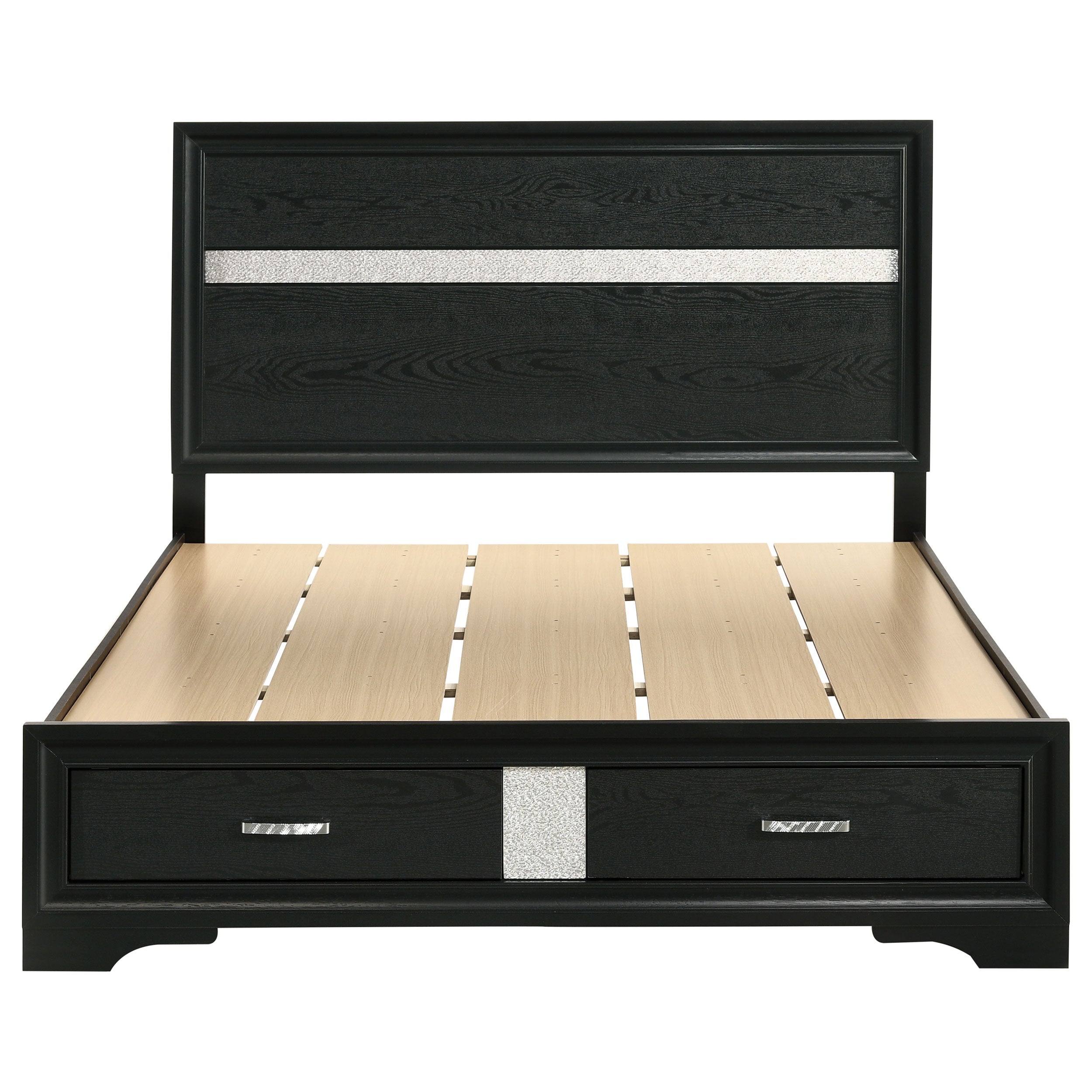 Miranda 51-inch Wood Queen Storage Panel Bed Black-CoasterEveryday