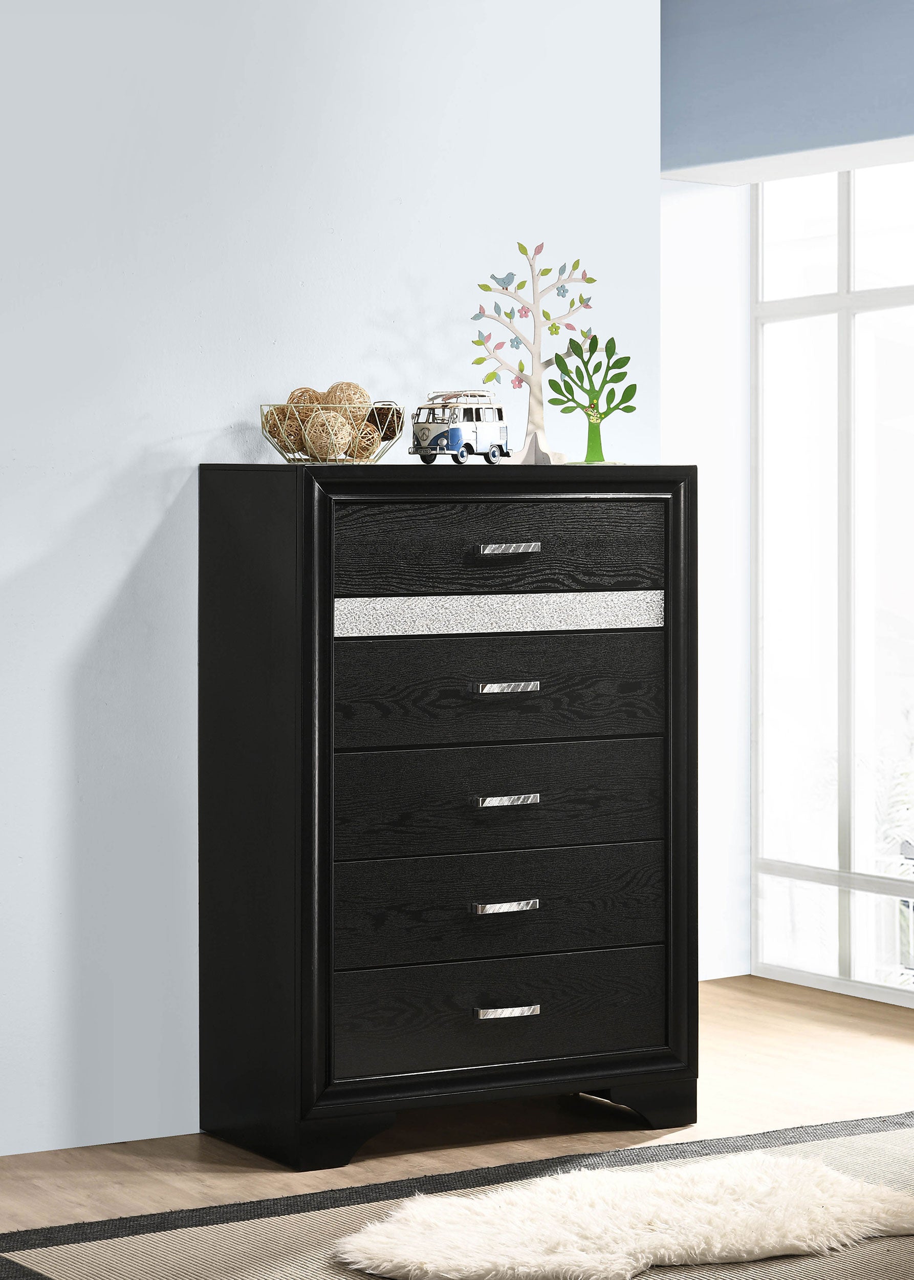 Miranda 6-drawer Bedroom Chest Black-CoasterEveryday