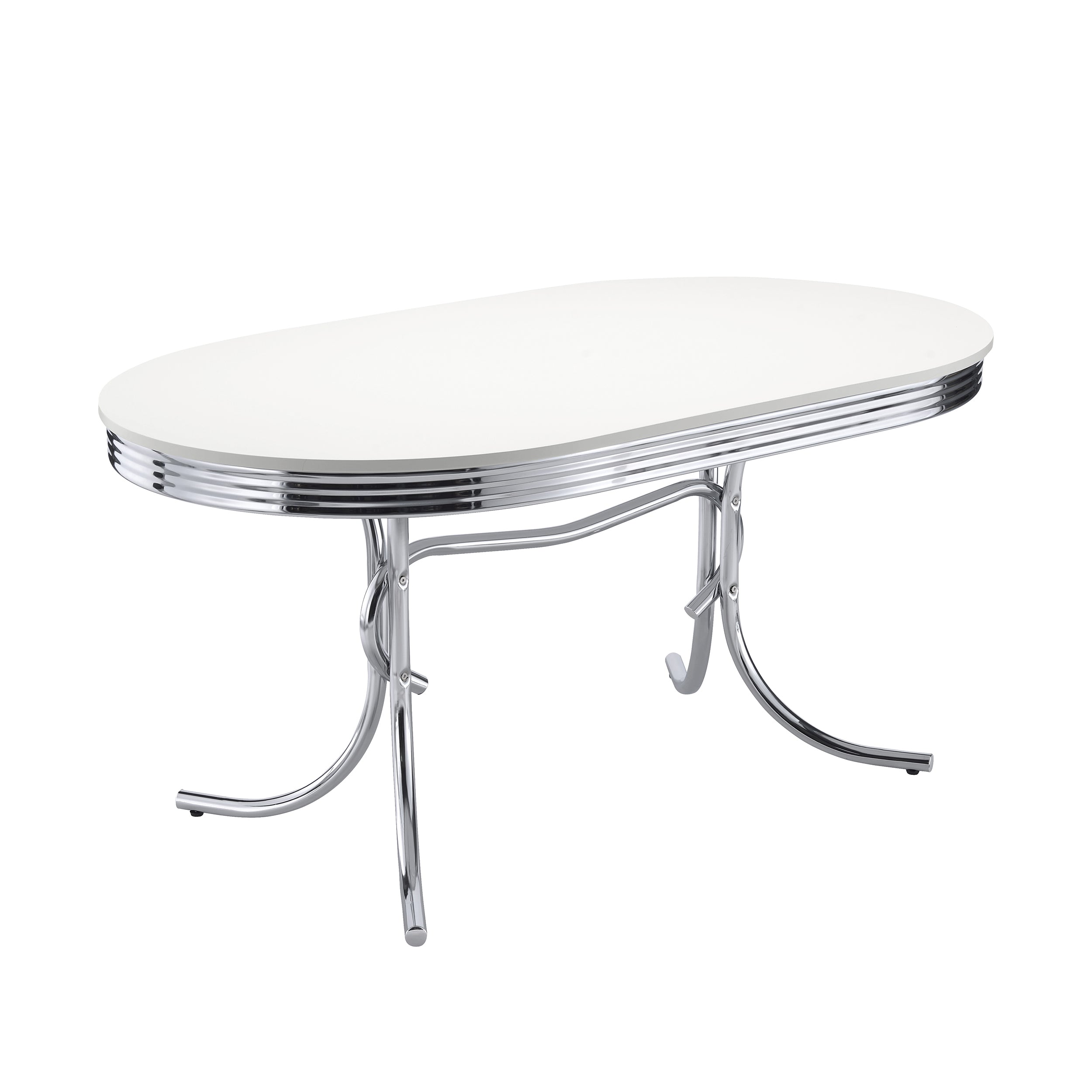 Retro 5-piece Oval Dining Table Set White and Red-CoasterEveryday