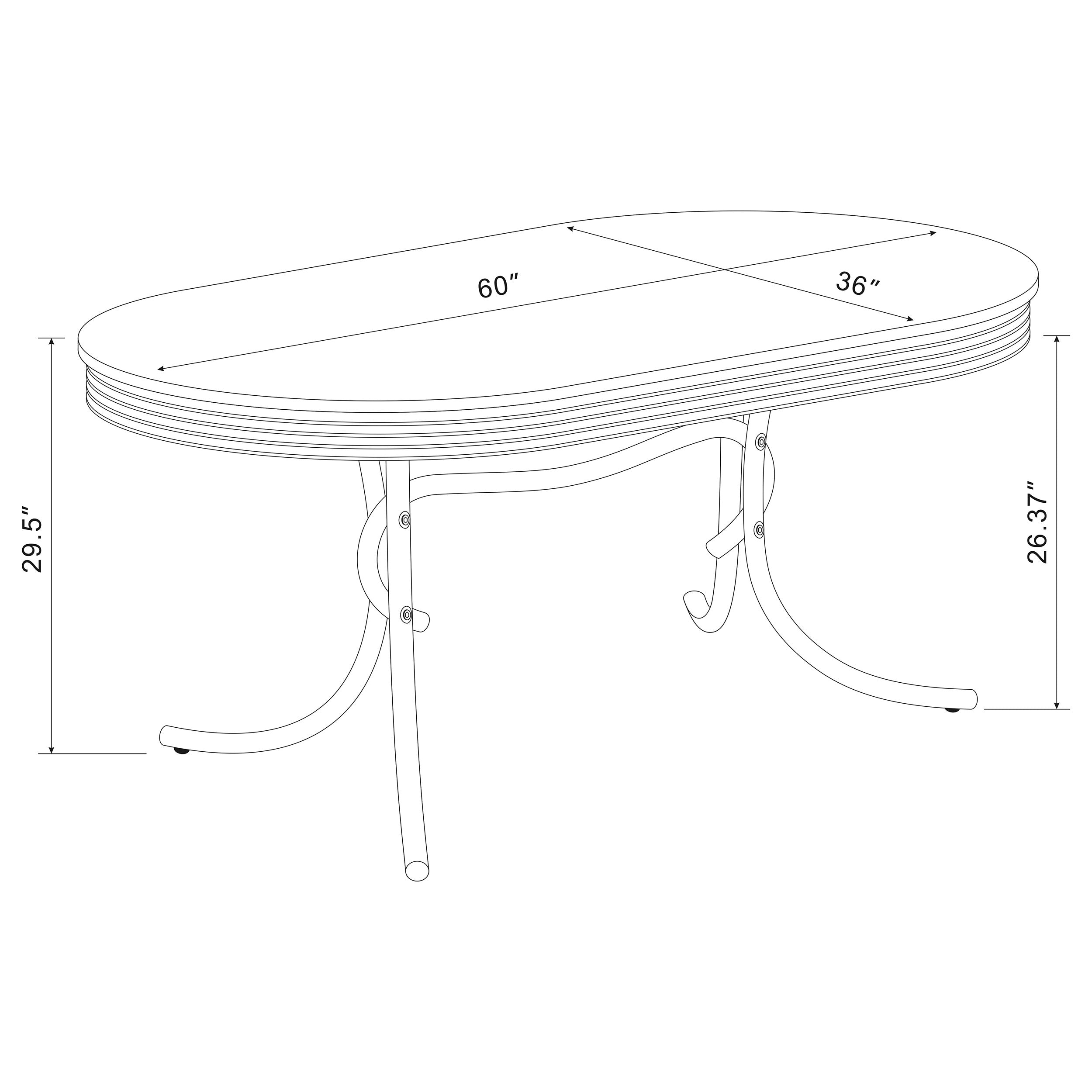 Retro Oval 60-inch Wood Top Dining Table White and Chrome-CoasterEveryday