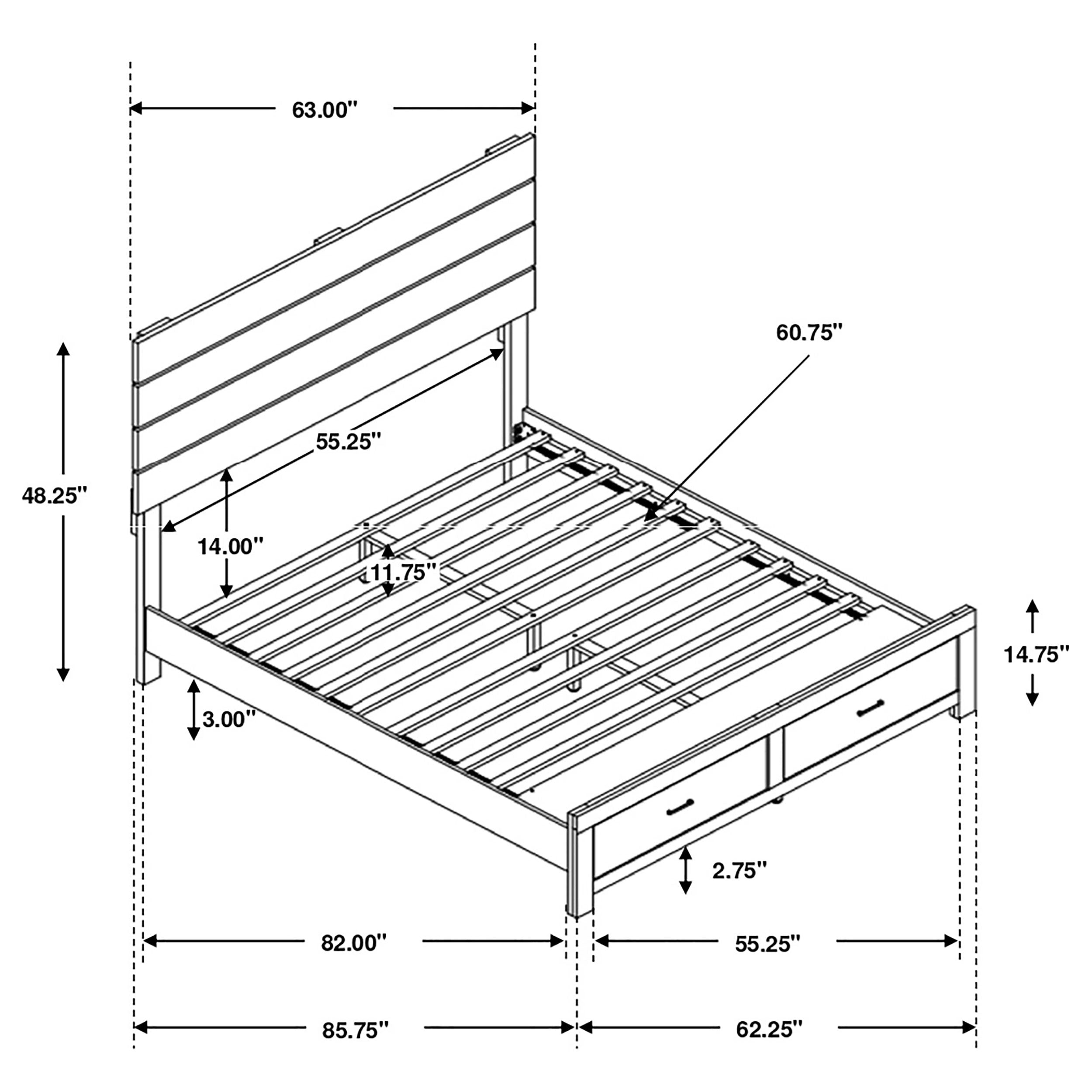 Brantford Wood Queen Storage Panel Bed Barrel Oak-CoasterEveryday