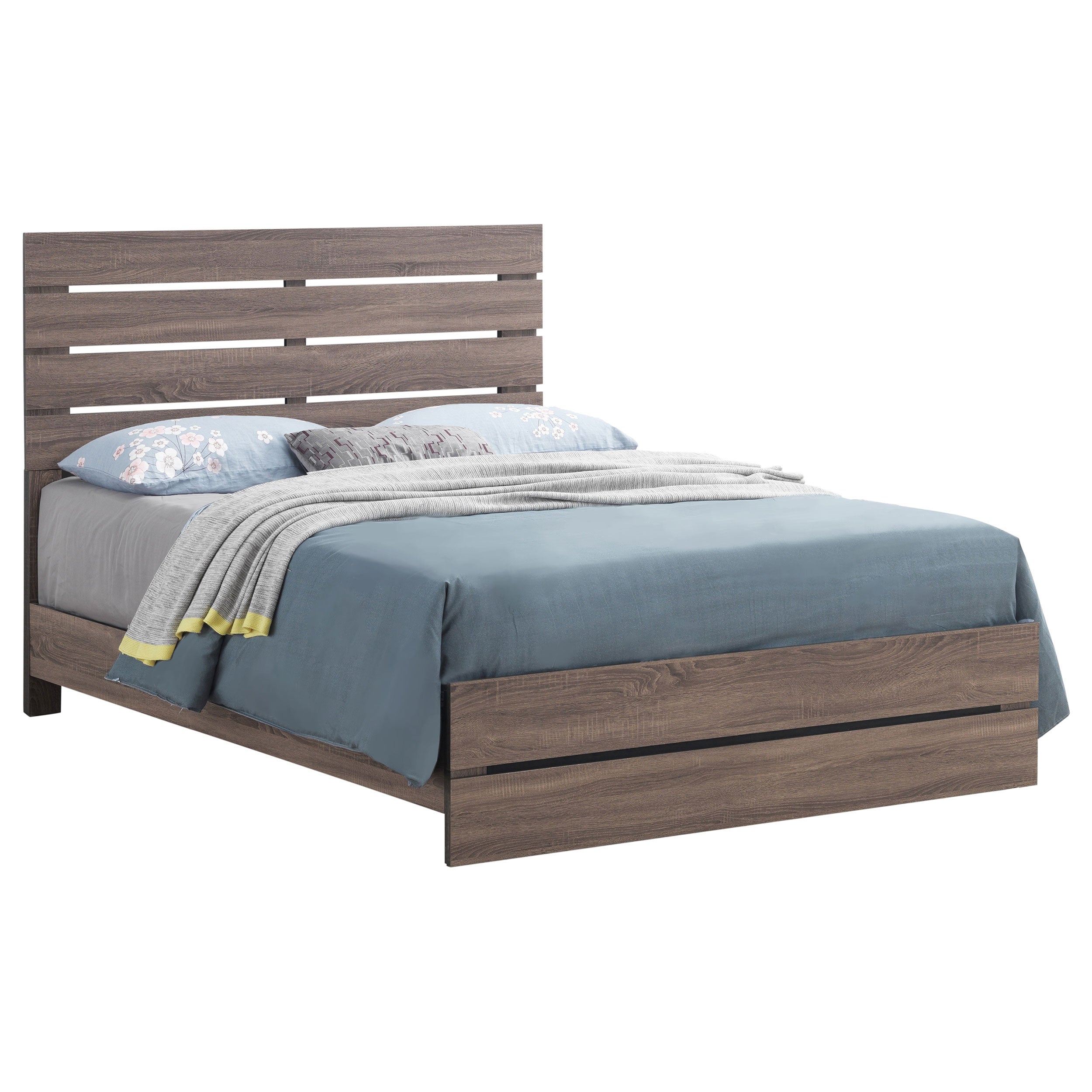 Brantford Wood Queen Panel Bed Barrel Oak-CoasterEveryday