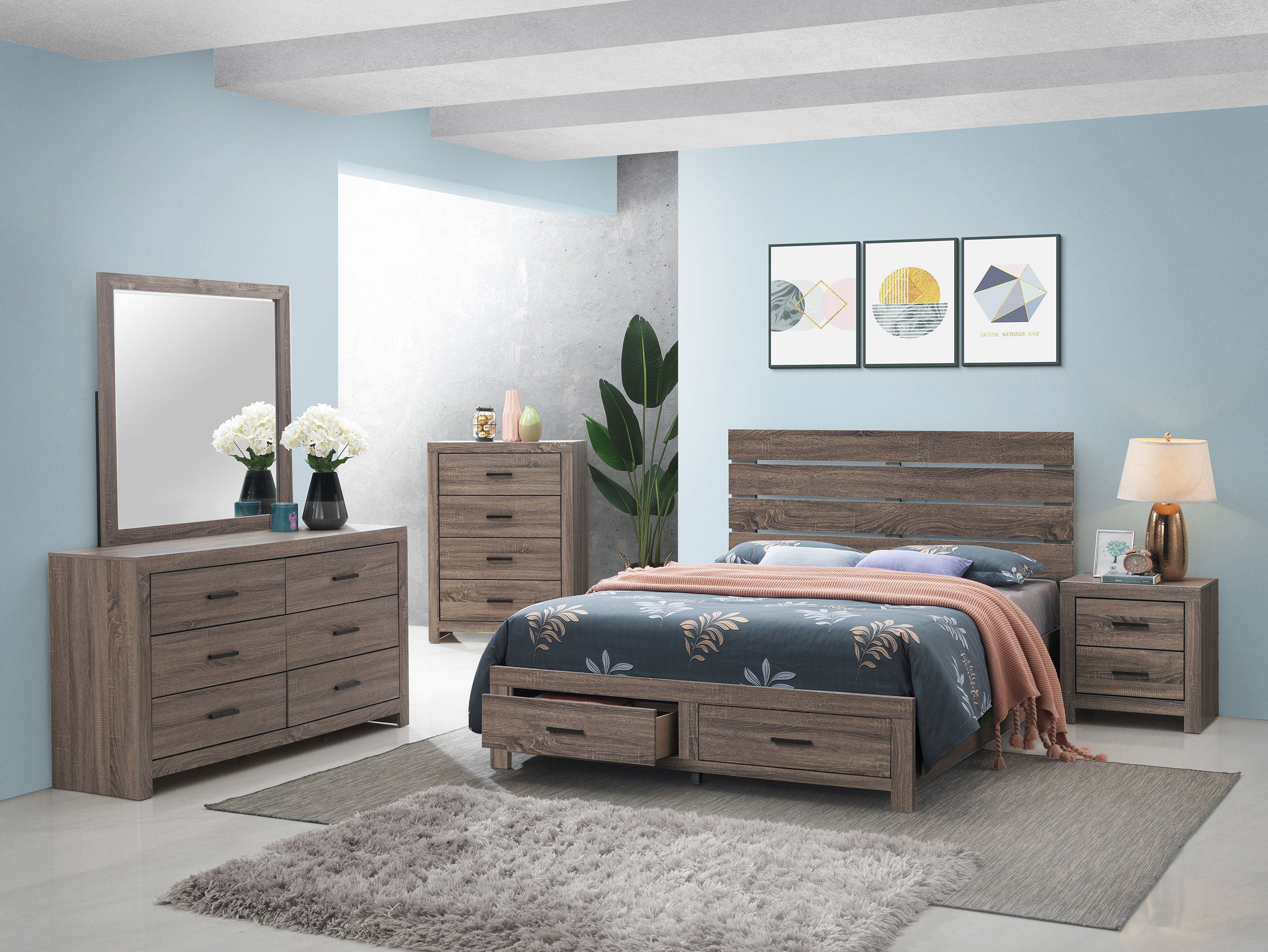 Brantford 2-drawer Nightstand Barrel Oak-CoasterEveryday