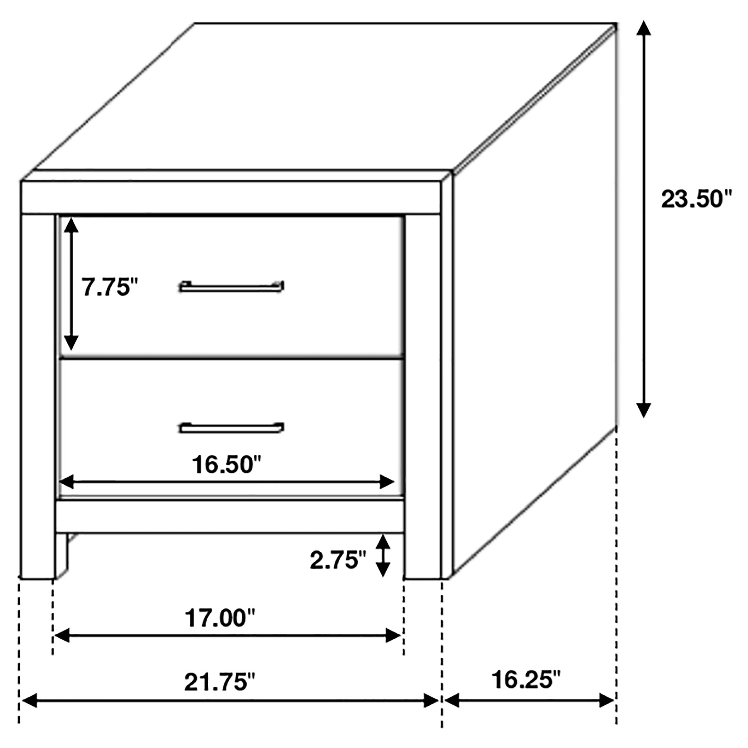 Brantford 2-drawer Nightstand Coastal White-CoasterEveryday