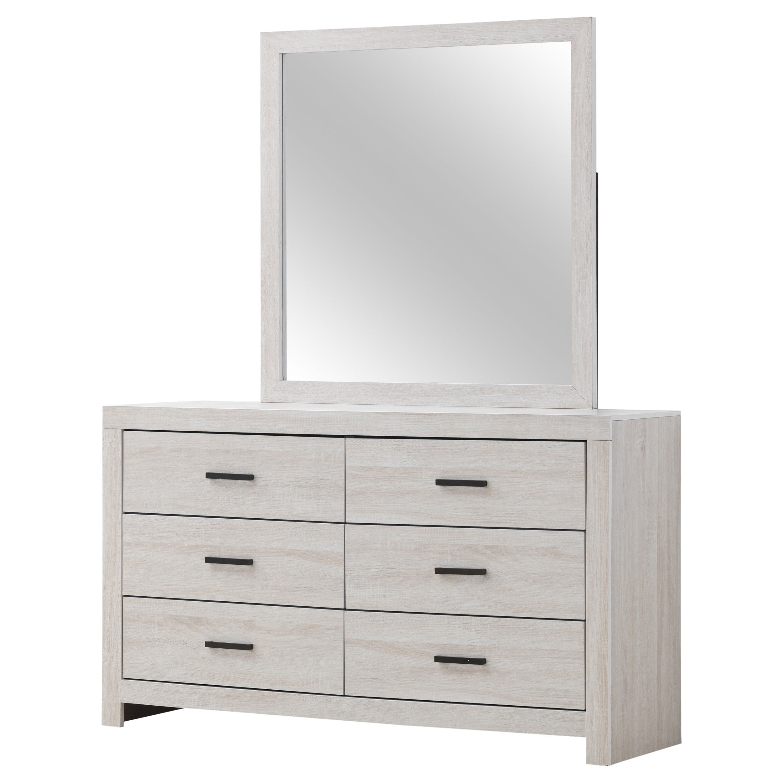 Brantford 6-drawer Dresser with Mirror Coastal White-CoasterEveryday