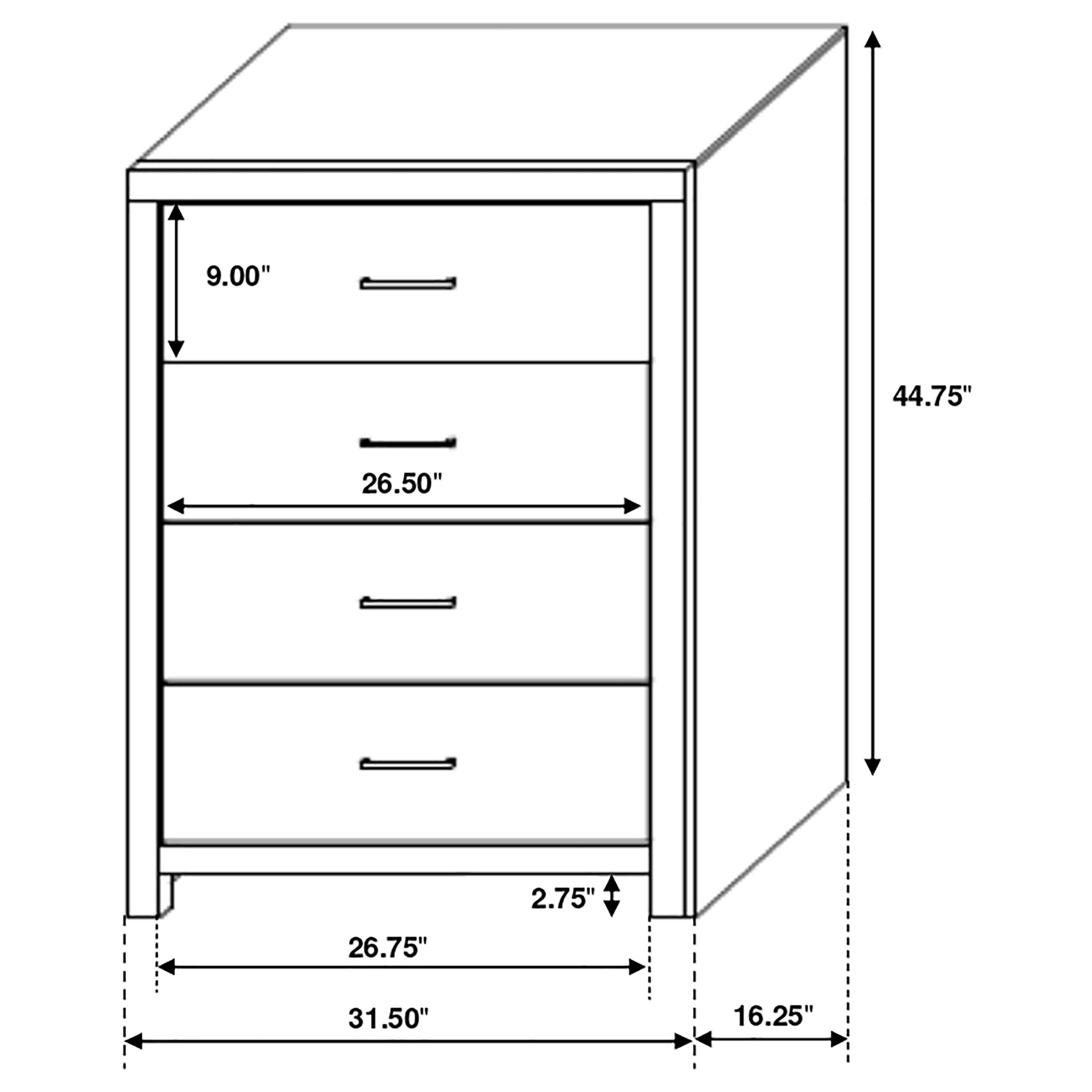 Brantford 4-drawer Bedroom Chest Coastal White-CoasterEveryday
