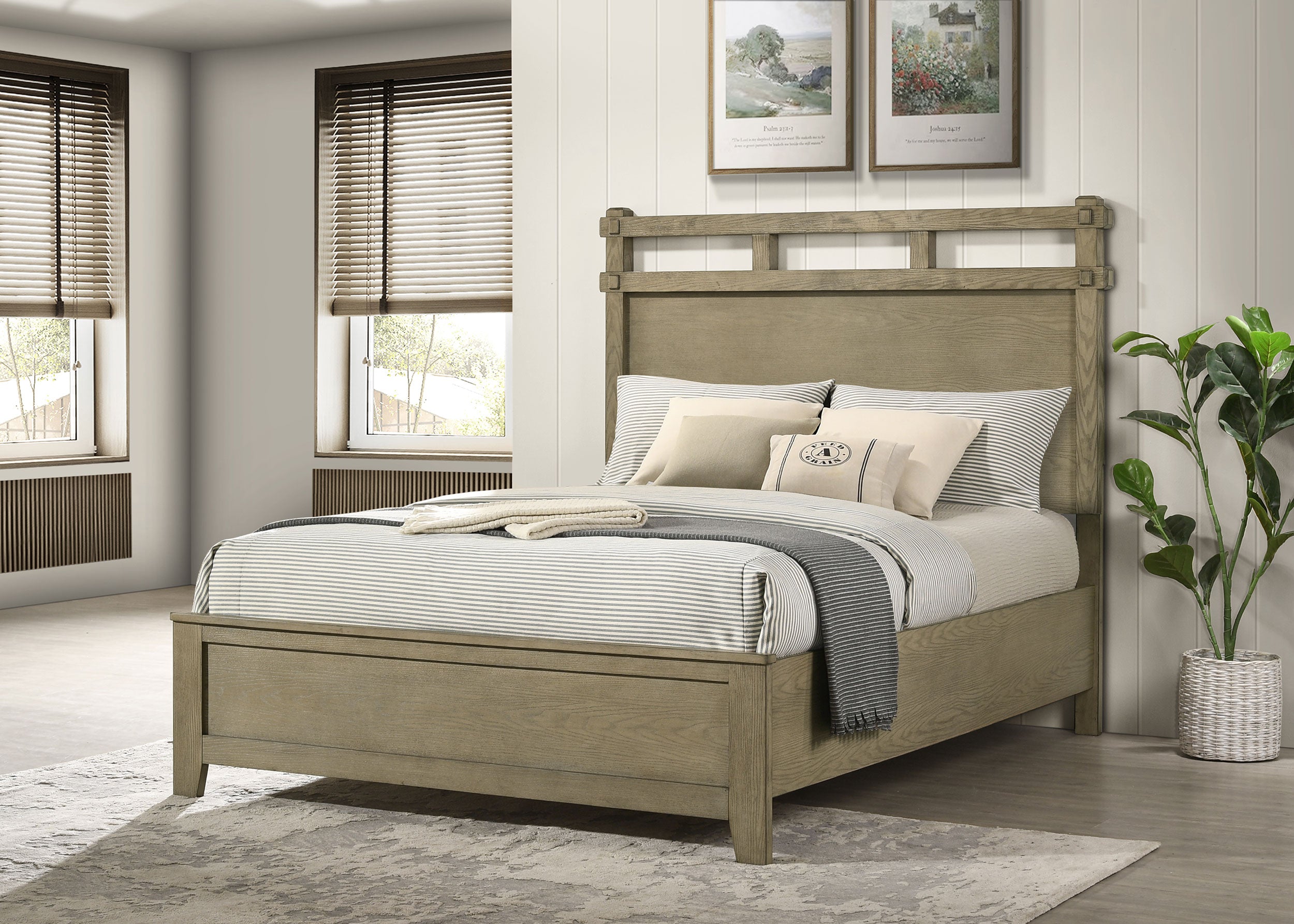 Hazlewood 61-inch Queen Panel Bed Vineyard Oak-