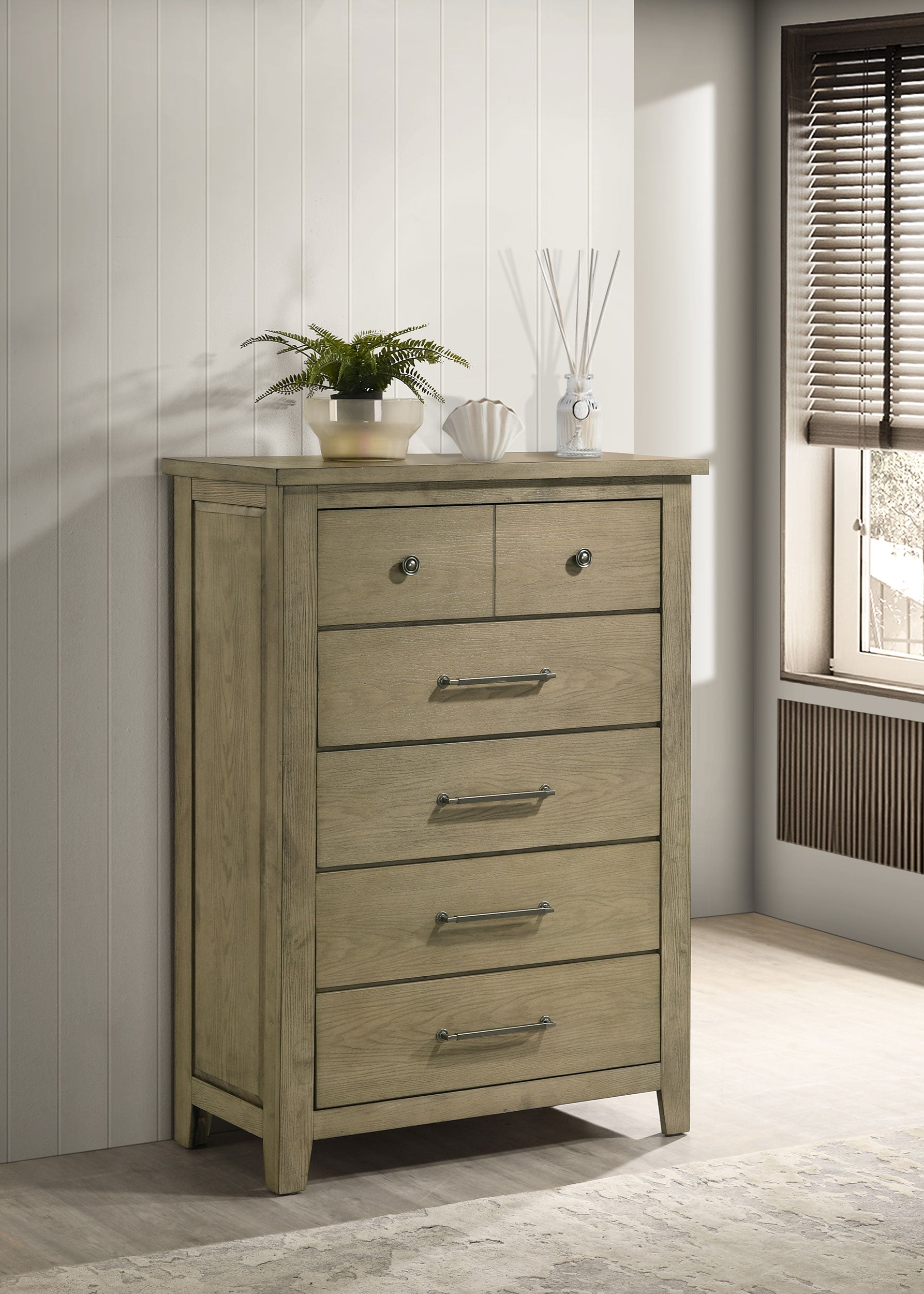 Hazlewood 5-drawer Bedroom Chest of Drawers Vineyard Oak-