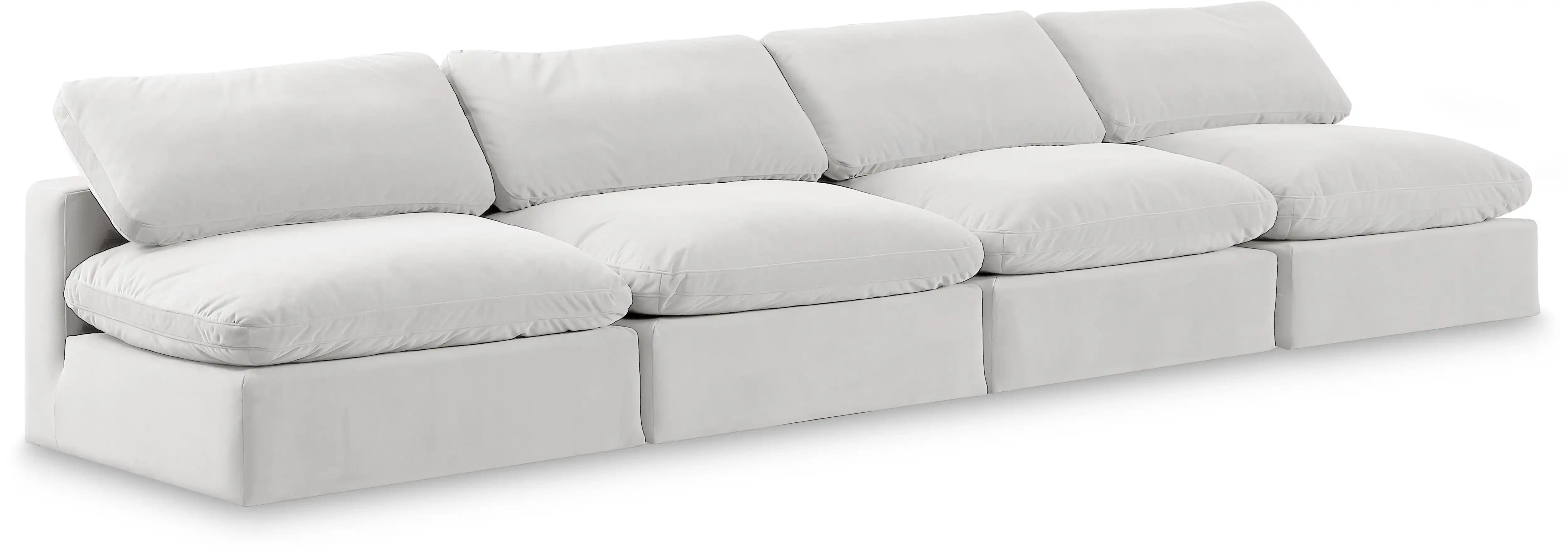 Comfy - Velvet Modular Armless Sofa 4 Seats - Best Buy Furniture