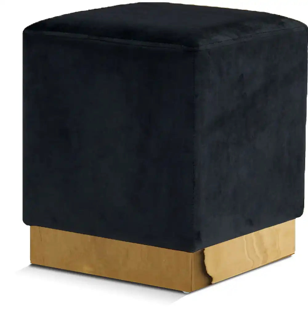 Jax - Stool Ottoman with Gold Base - Best Buy Furniture