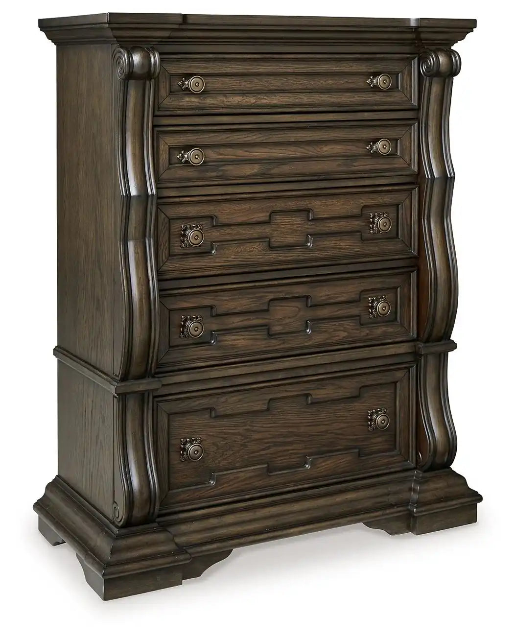 Maylee - Five Drawer Chest - Dark Brown - Best Buy Furniture