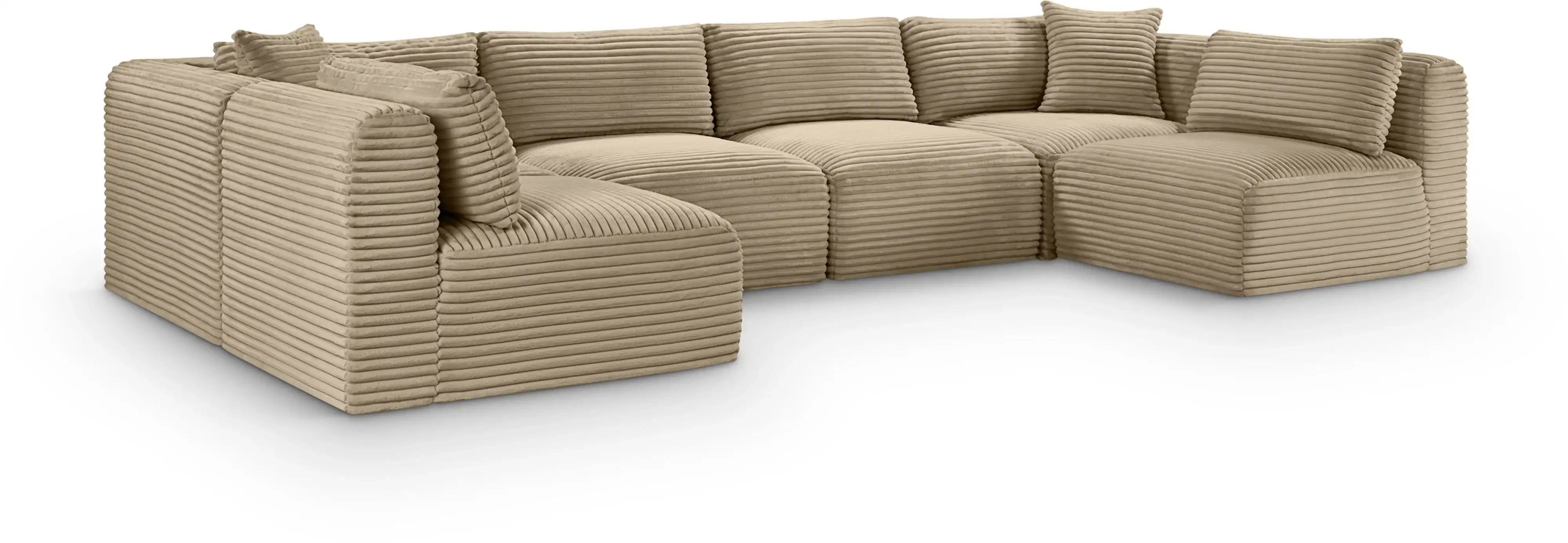 Shaggy - Fabric 6 Piece Modular U-Shaped Armless Sectional - Best Buy Furniture
