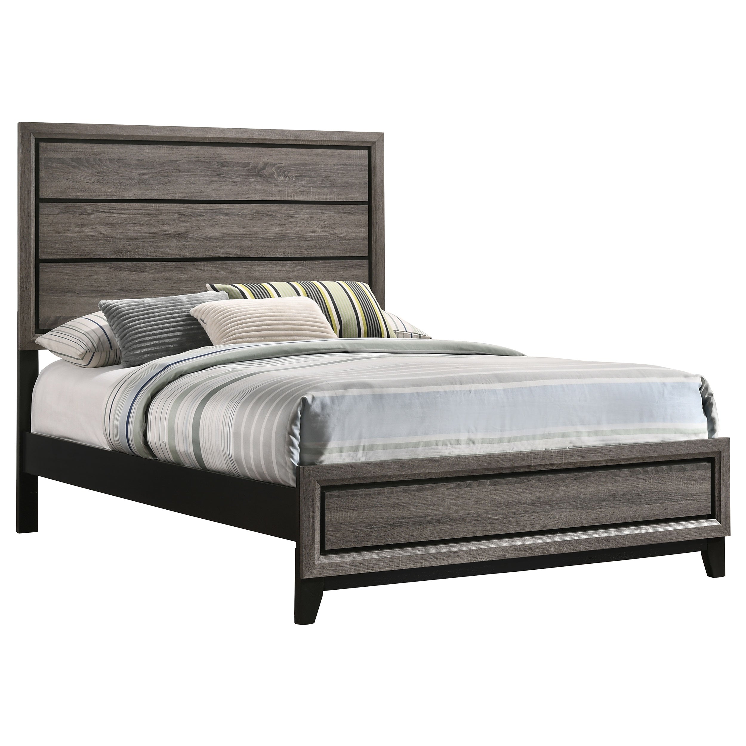 Watson Wood Full Panel Bed Grey Oak-CoasterEveryday