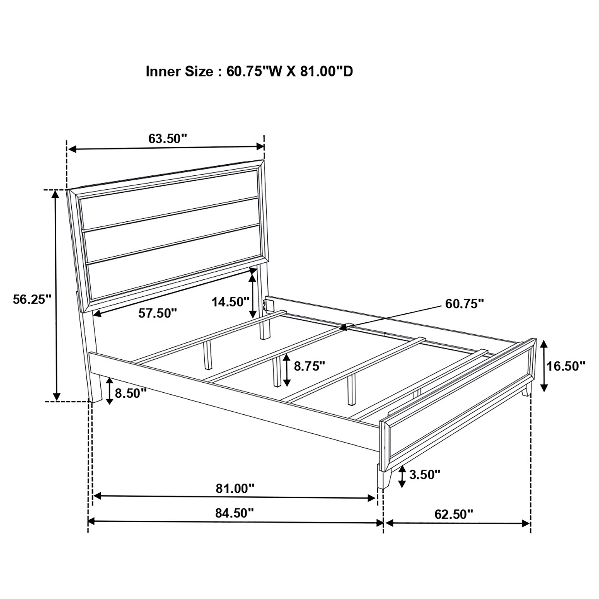 Watson Wood Queen Panel Bed Grey Oak-CoasterEveryday