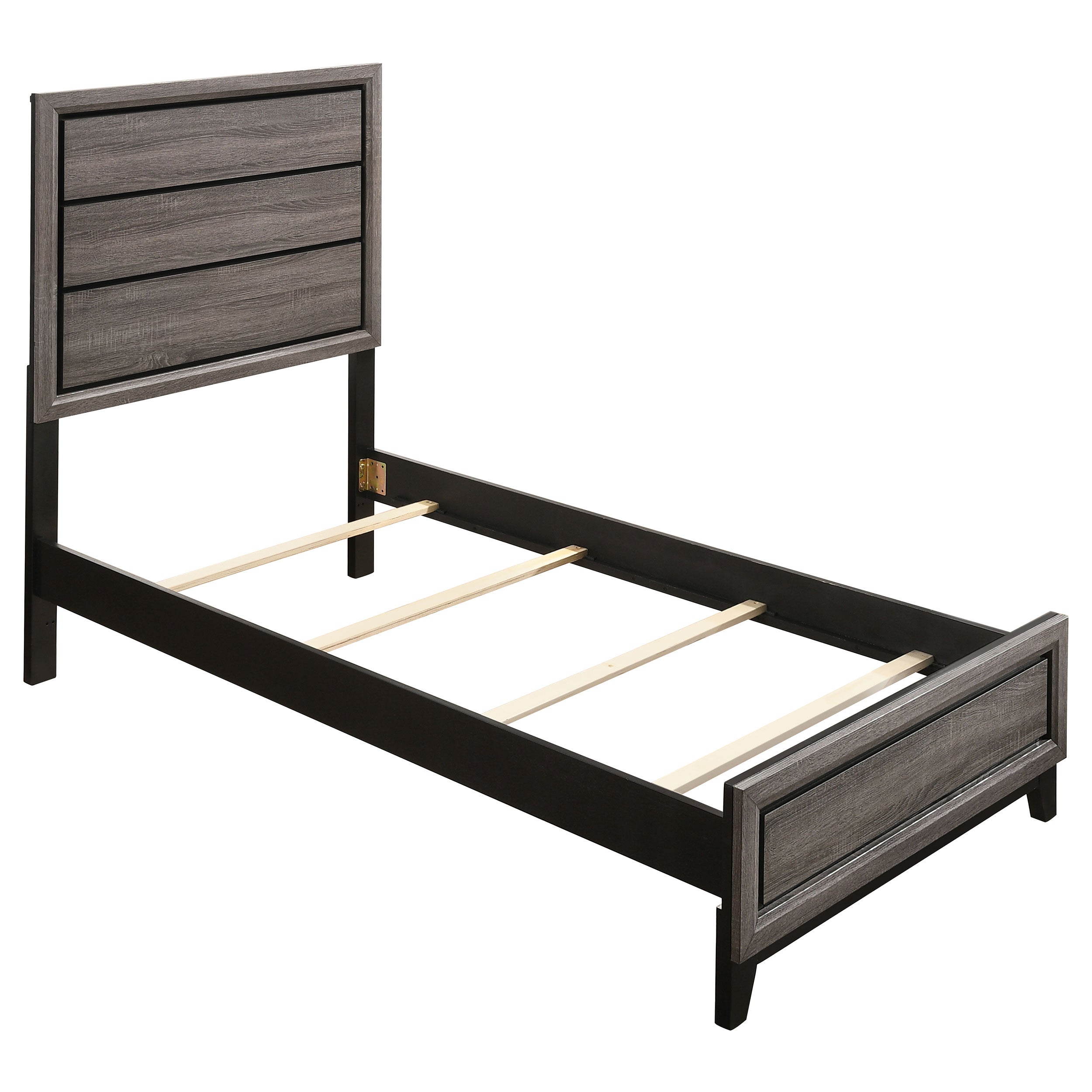 Watson Wood Twin Panel Bed Grey Oak-CoasterEveryday