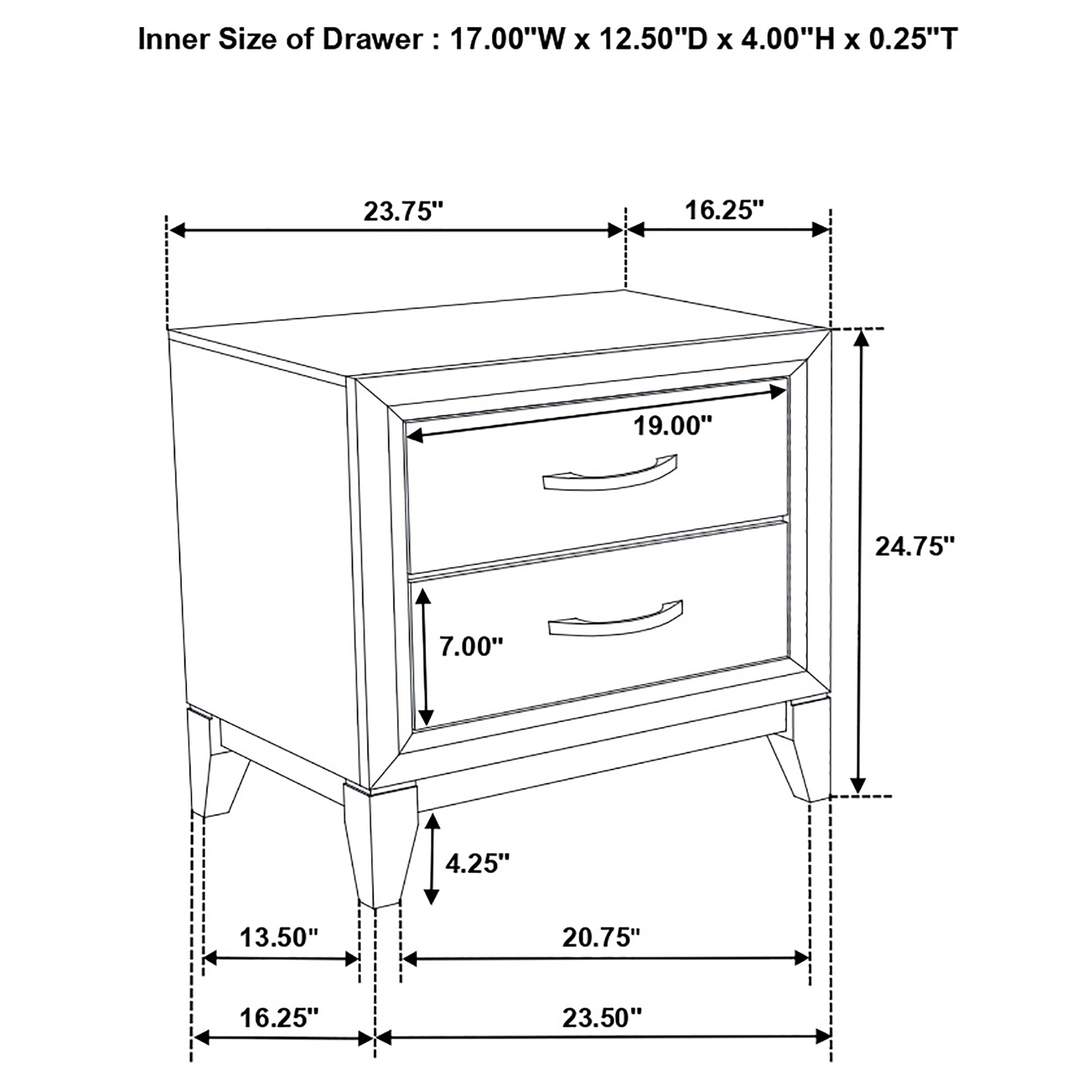 Watson 2-drawer Nightstand Grey Oak-CoasterEveryday