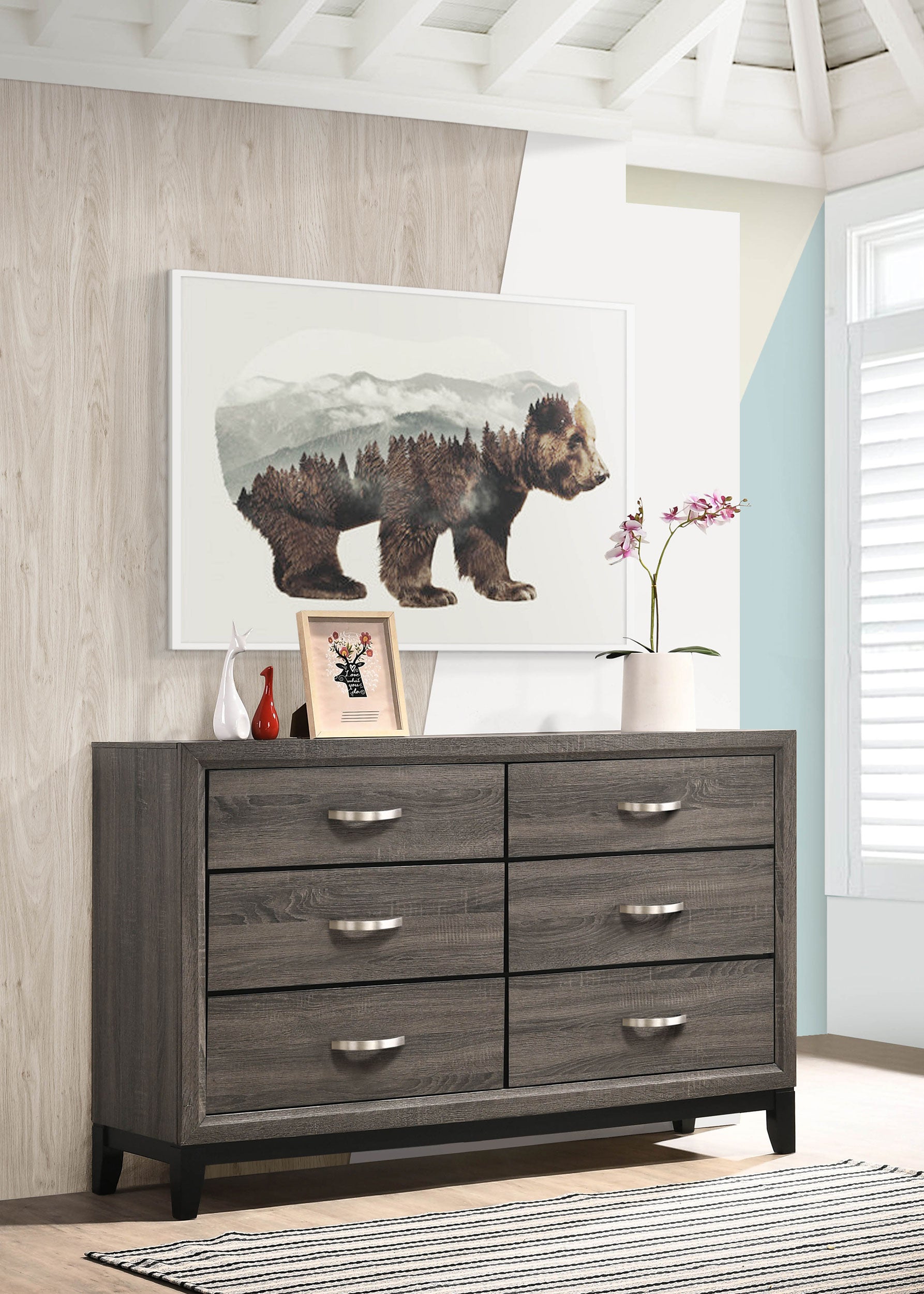 Watson 6-drawer Dresser Grey Oak-CoasterEveryday