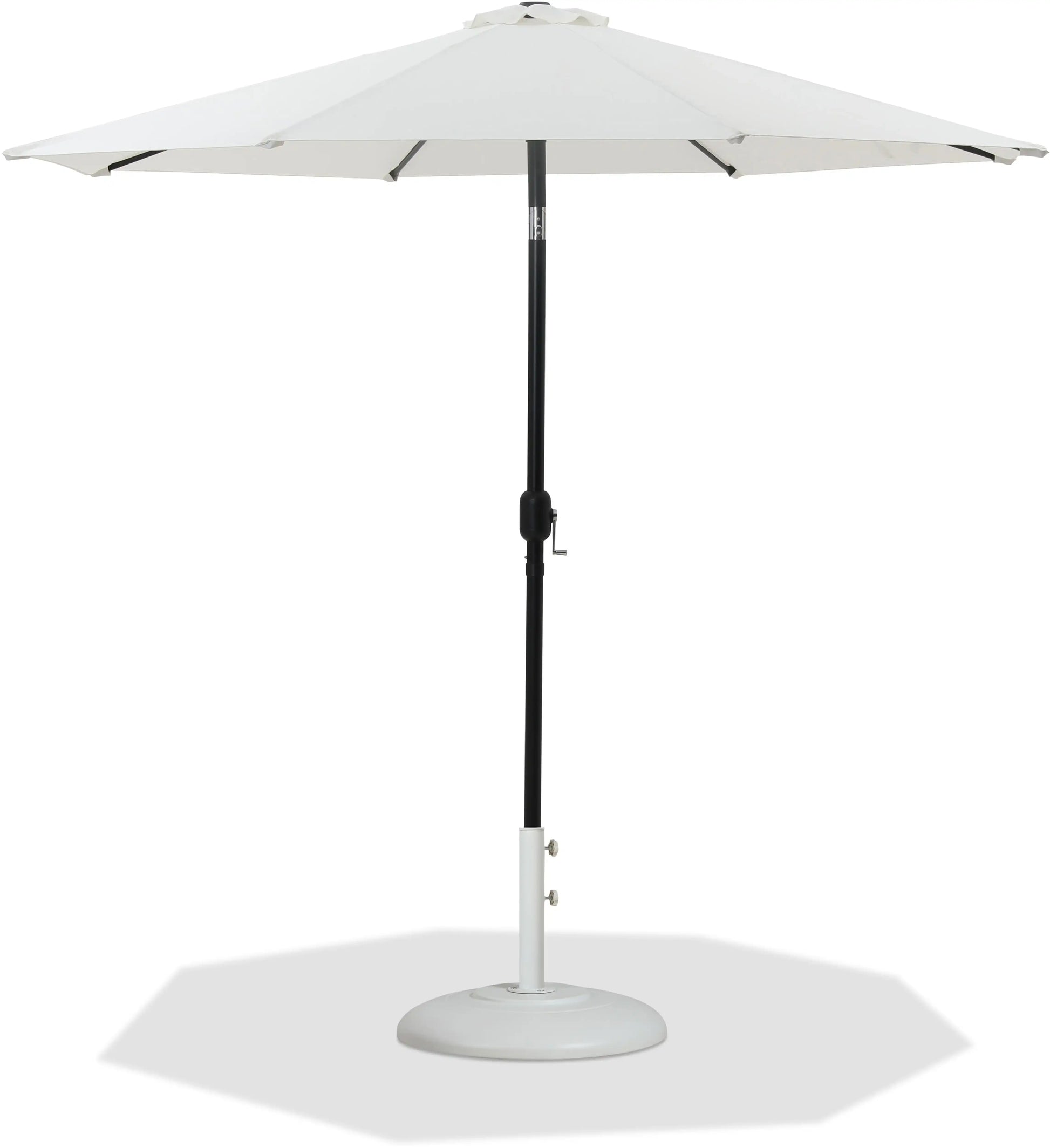 Fiji - Aluminum Patio Umbrella With Round White And Black Base - Best Buy Furniture