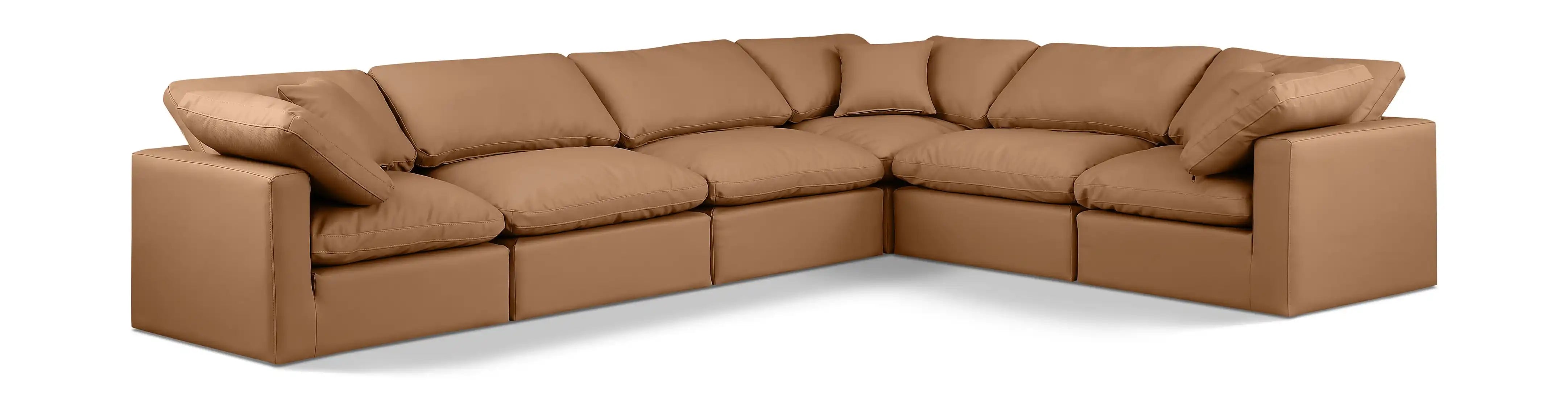 Indulge - Faux Leather 6 Piece Modular Corner Sectional - Best Buy Furniture
