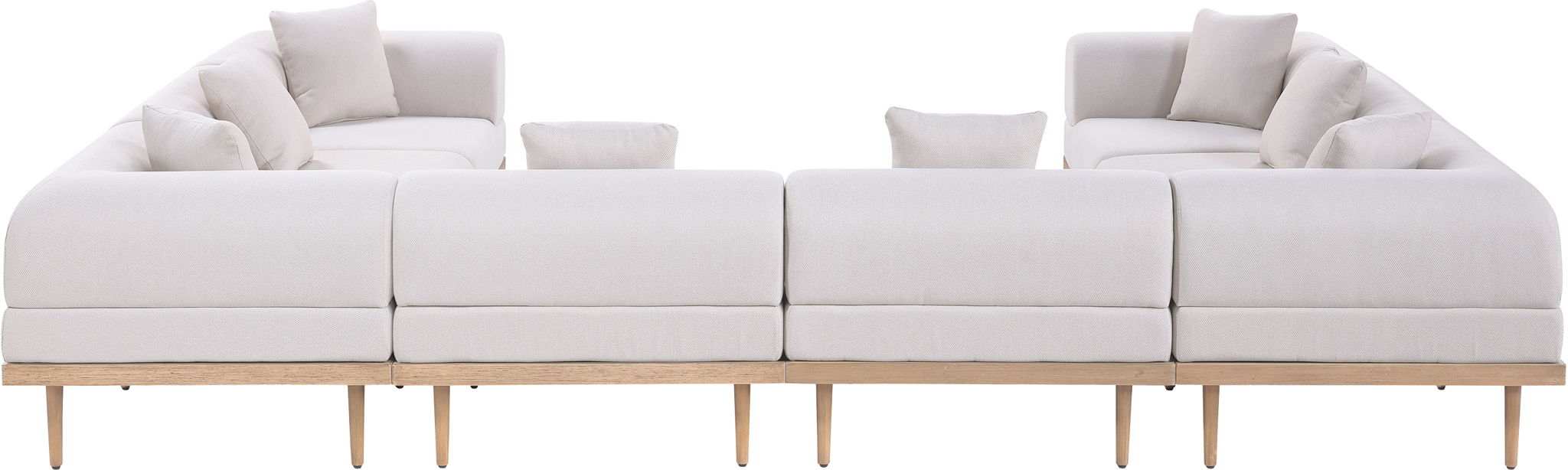 Laguna - 8 Piece Resilient Water Resistant Fabric 142" Upholstered Outdoor Patio Modular Sectional