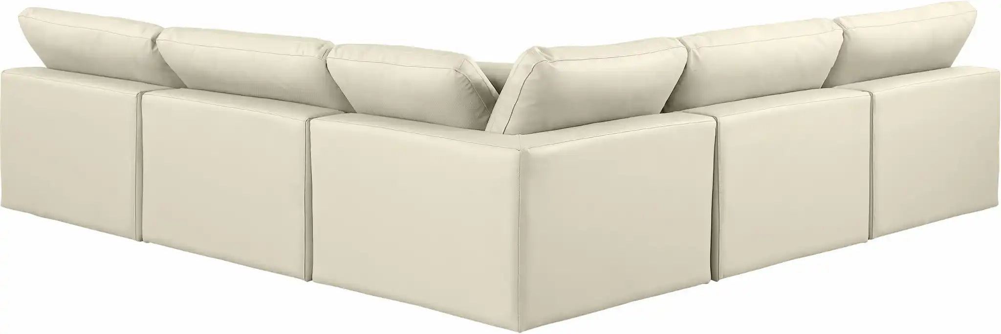 Comfy - 5 Piece Faux Leather Modular Corner Armless Sectional