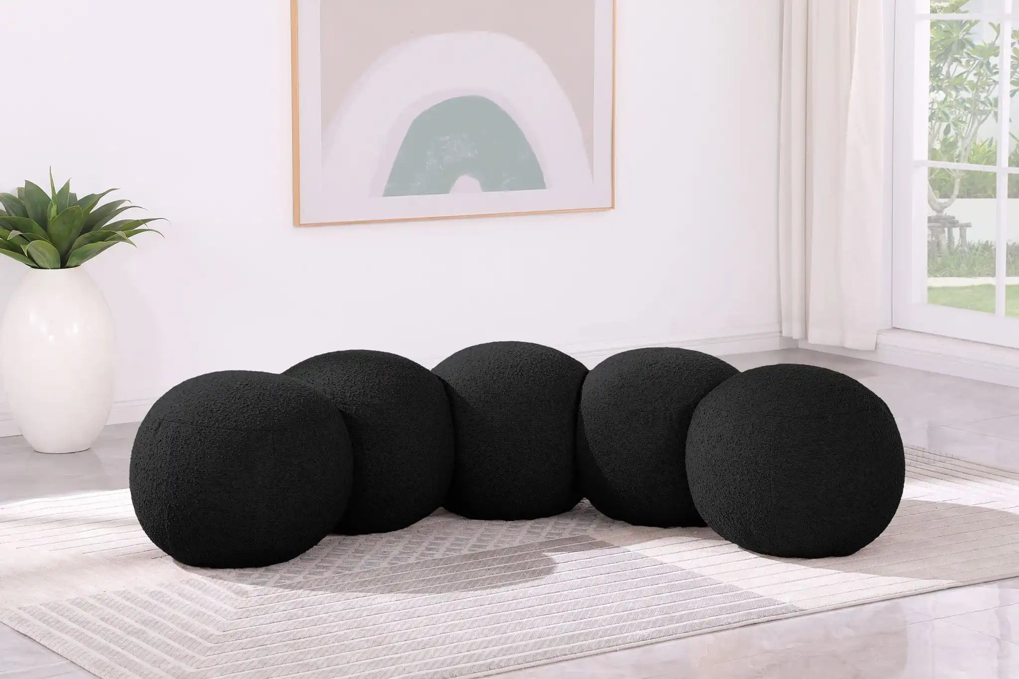 Apollo - Boucle Fabric Bench