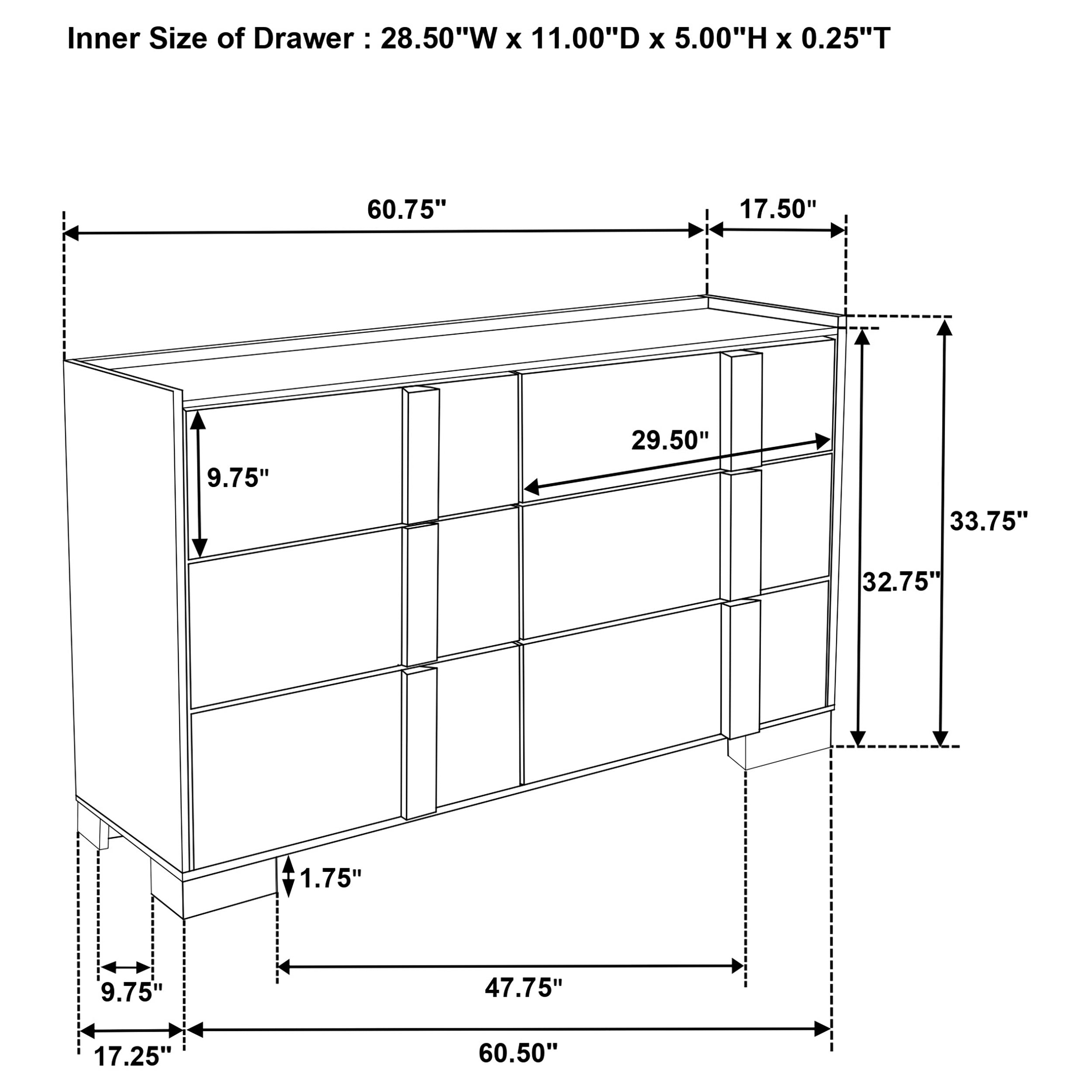 Hyland 6-drawer Dresser Natural-