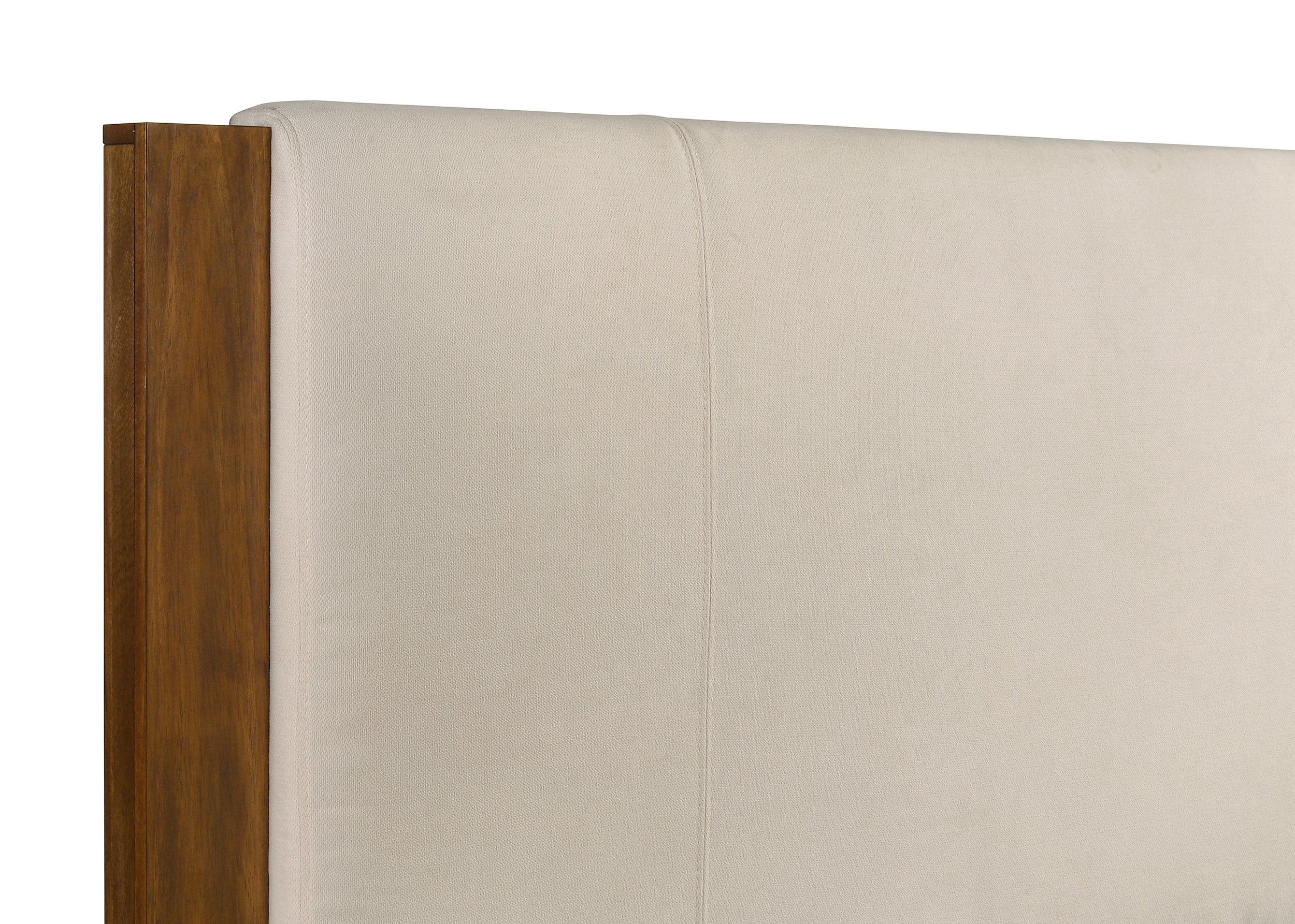 Adderley Queen Wood Panel Bed Cream and Warm Brown-