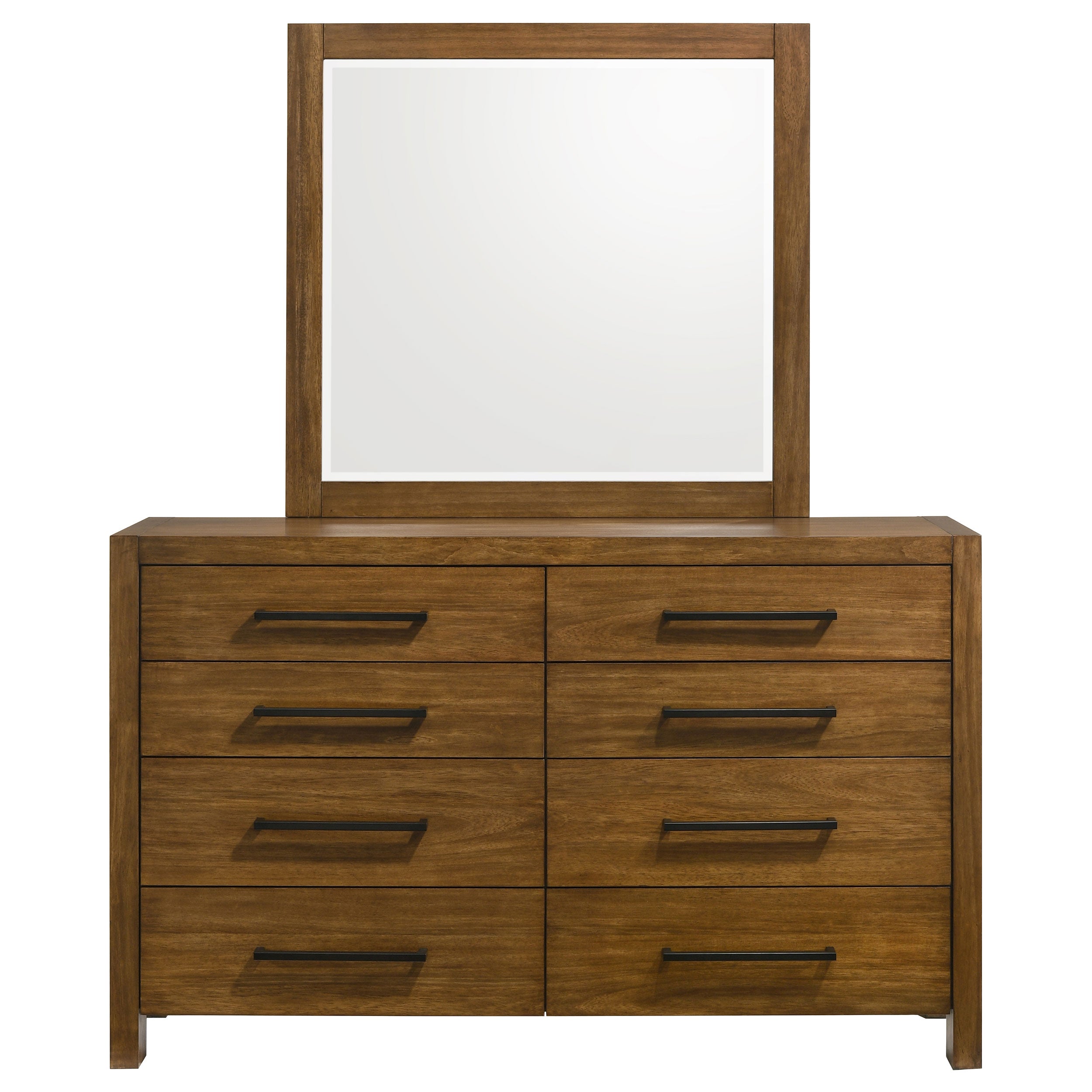 Adderley 8-drawer Bedroom Dresser and Mirror Warm Brown-