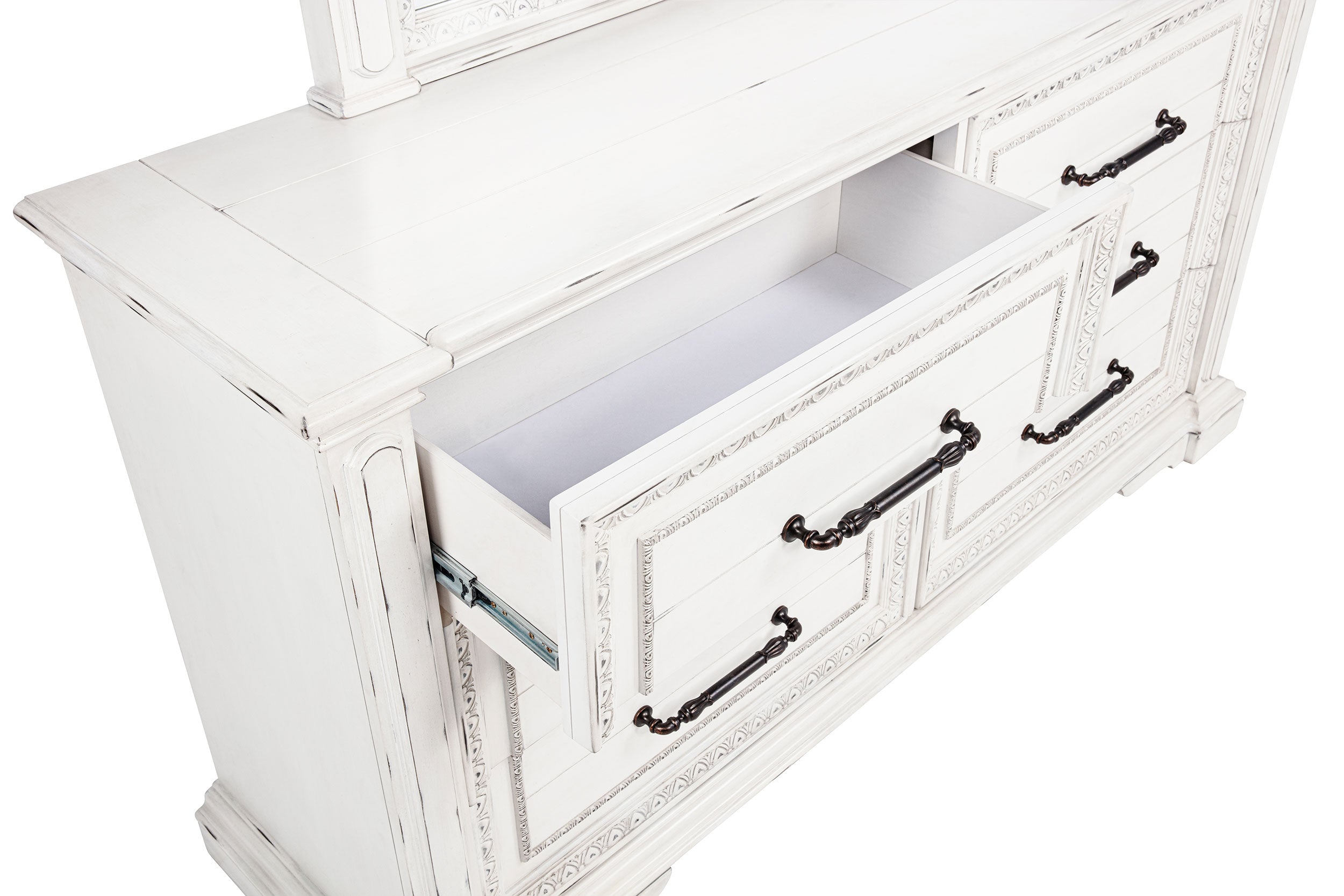 McKinney 6-drawer Bedroom Dresser with Mirror Vintage White-