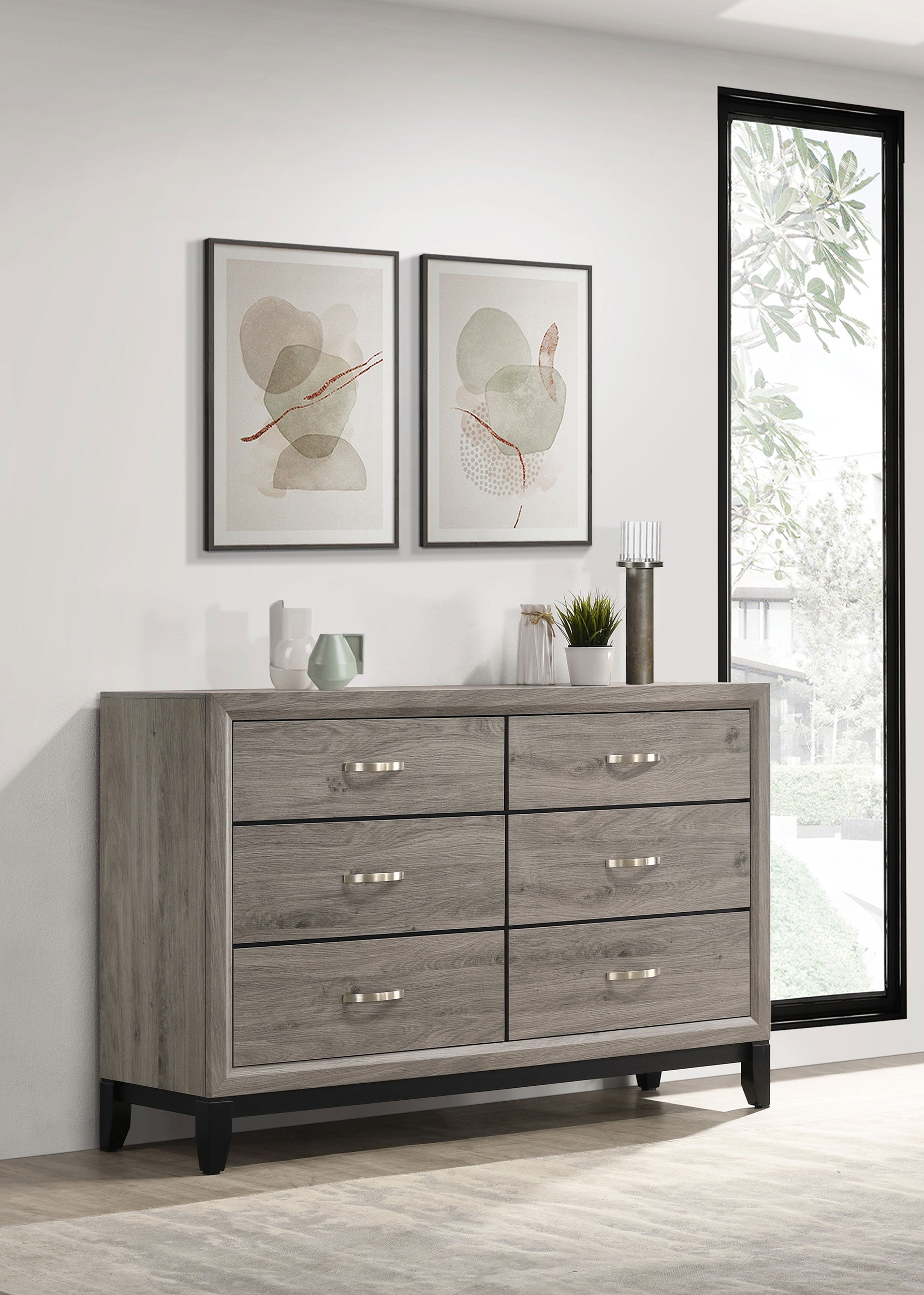Watson 6-drawer Bedroom Dresser Cabinet Light Taupe-