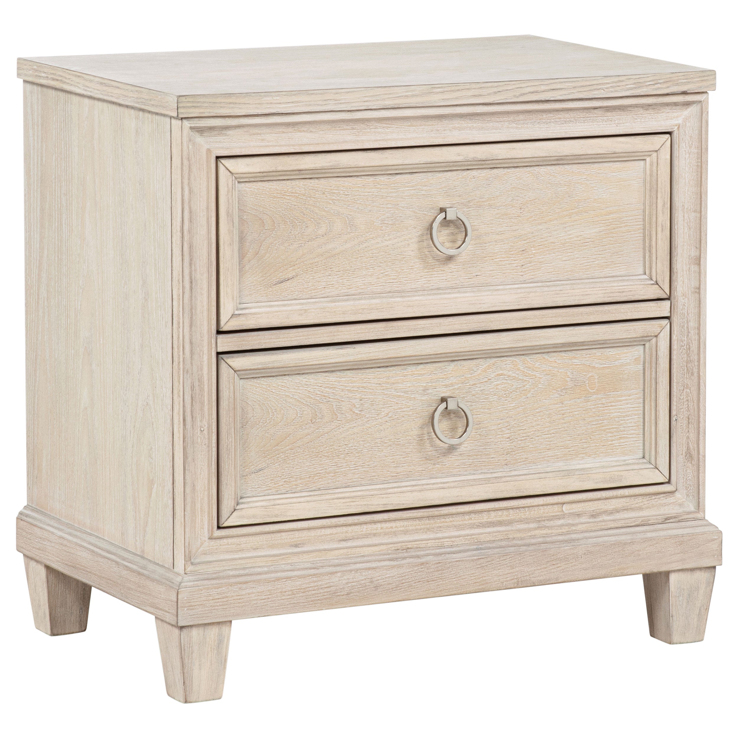 Pembroke 2-drawer Nightstand Bedside Table Washed Oak-