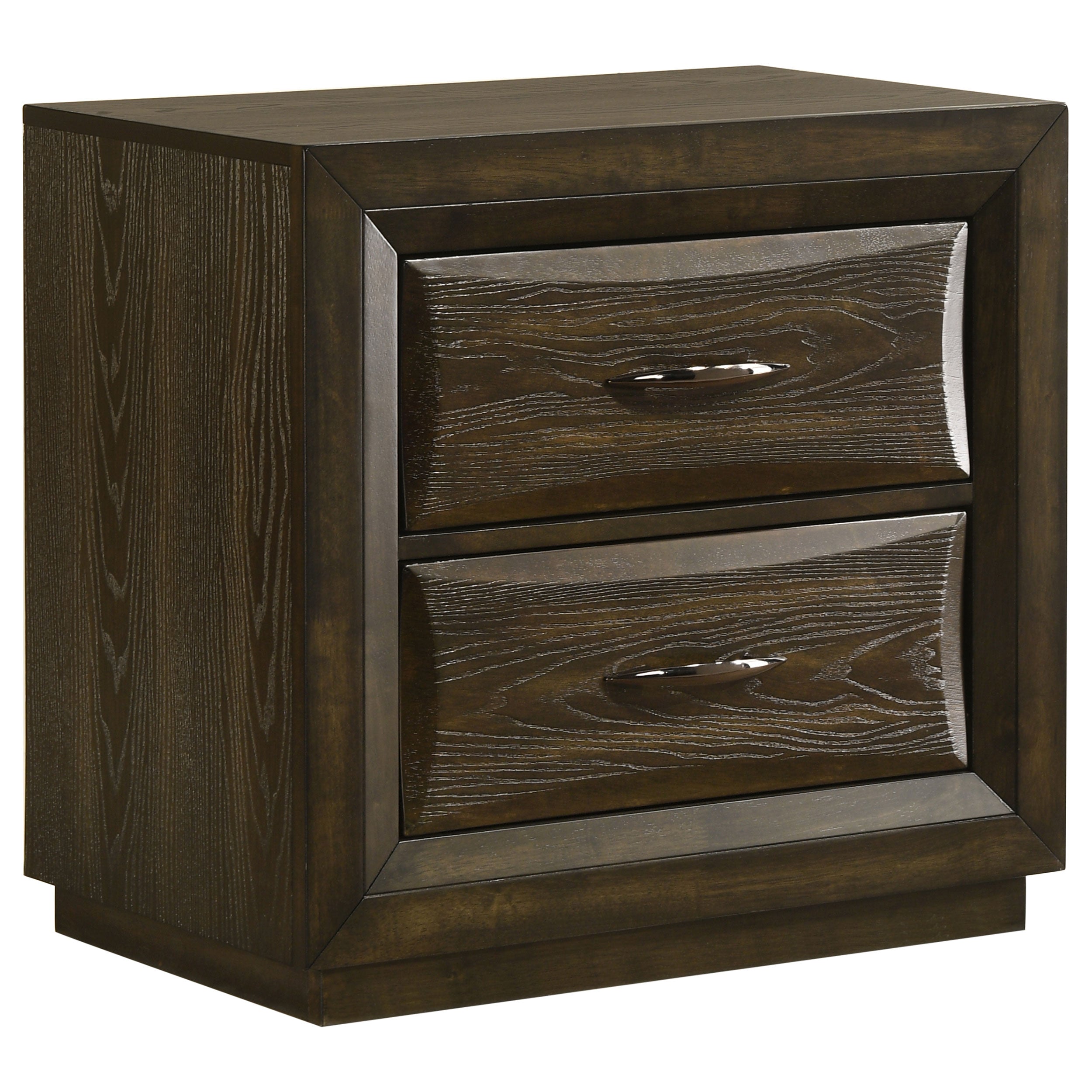 Atlas 2-drawer Bedroom Nightstand Bedside Table Dark Oak-